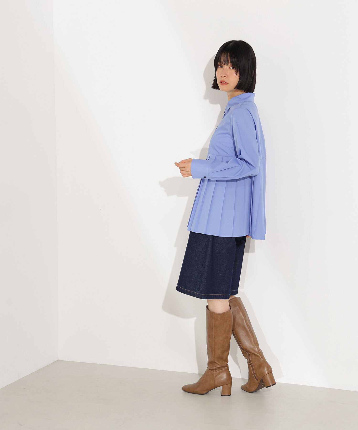  「プリーツペプラムブラウス」|シャツ・ブラウス|