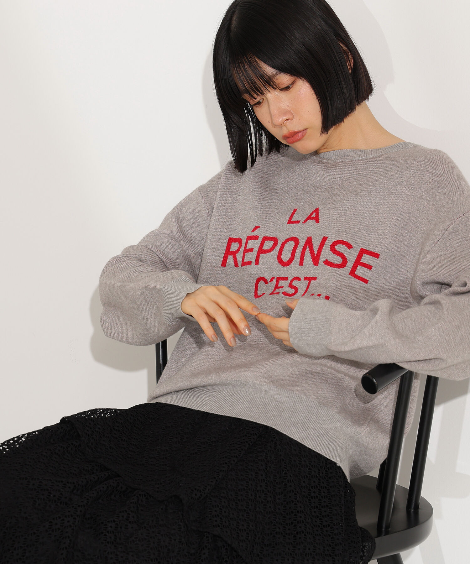  「フレンチロゴジャガードニット」|ニット・セーター|