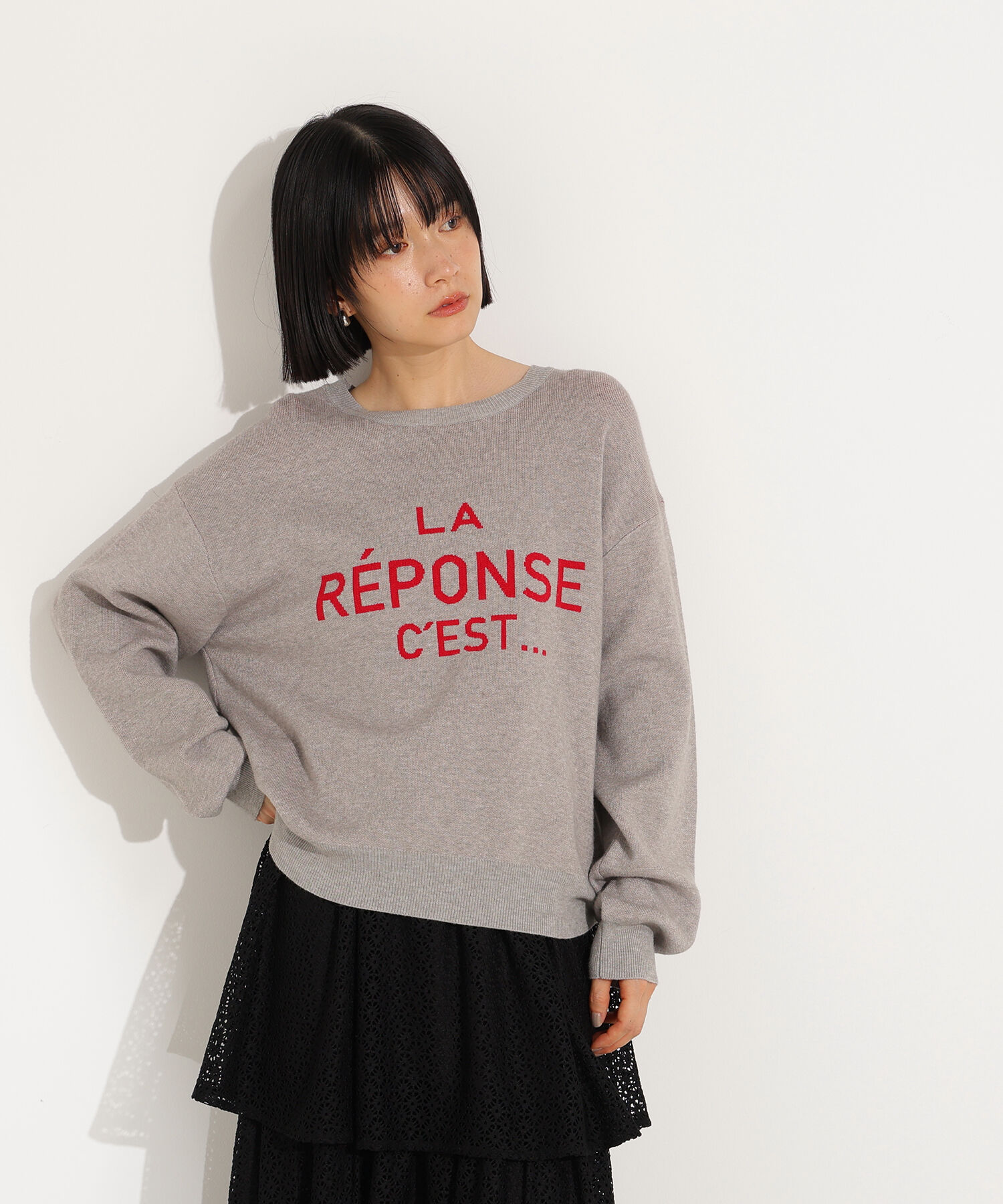  「フレンチロゴジャガードニット」|ニット・セーター|