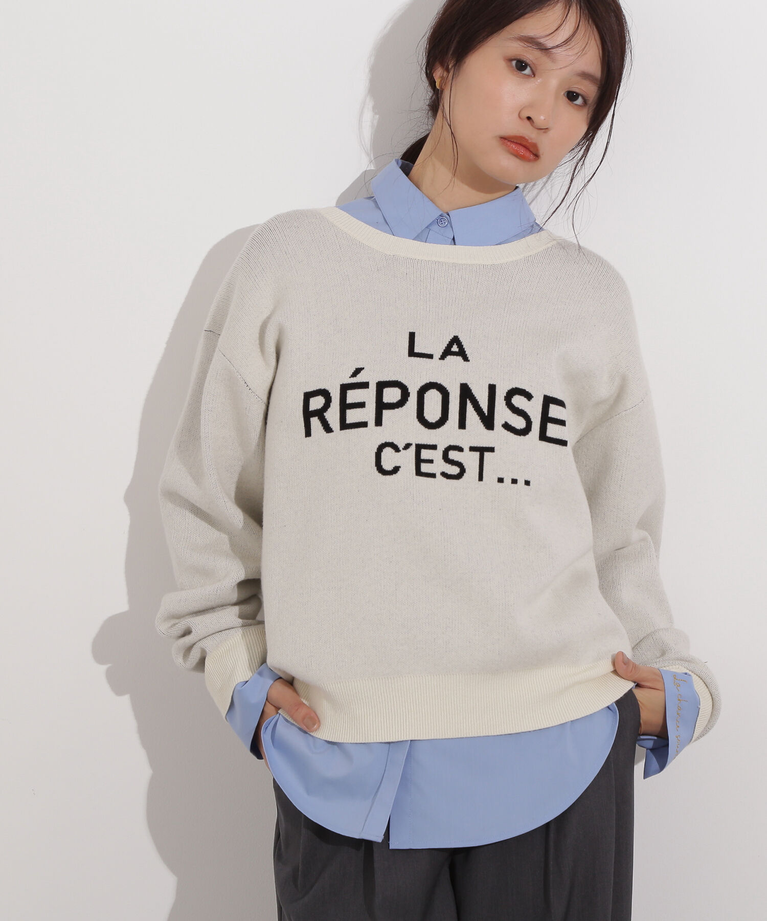  「フレンチロゴジャガードニット」|ニット・セーター|