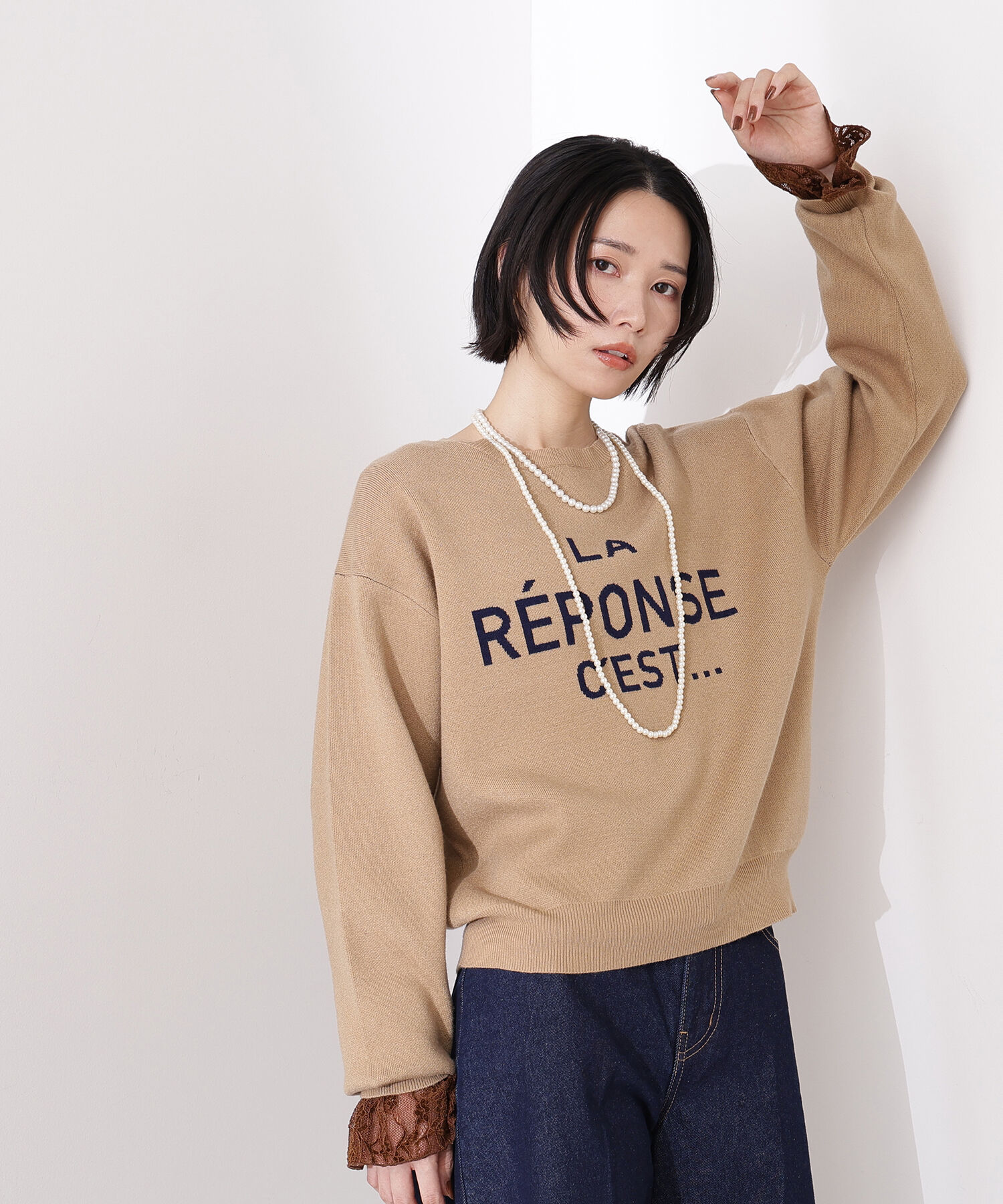  「フレンチロゴジャガードニット」|ニット・セーター|