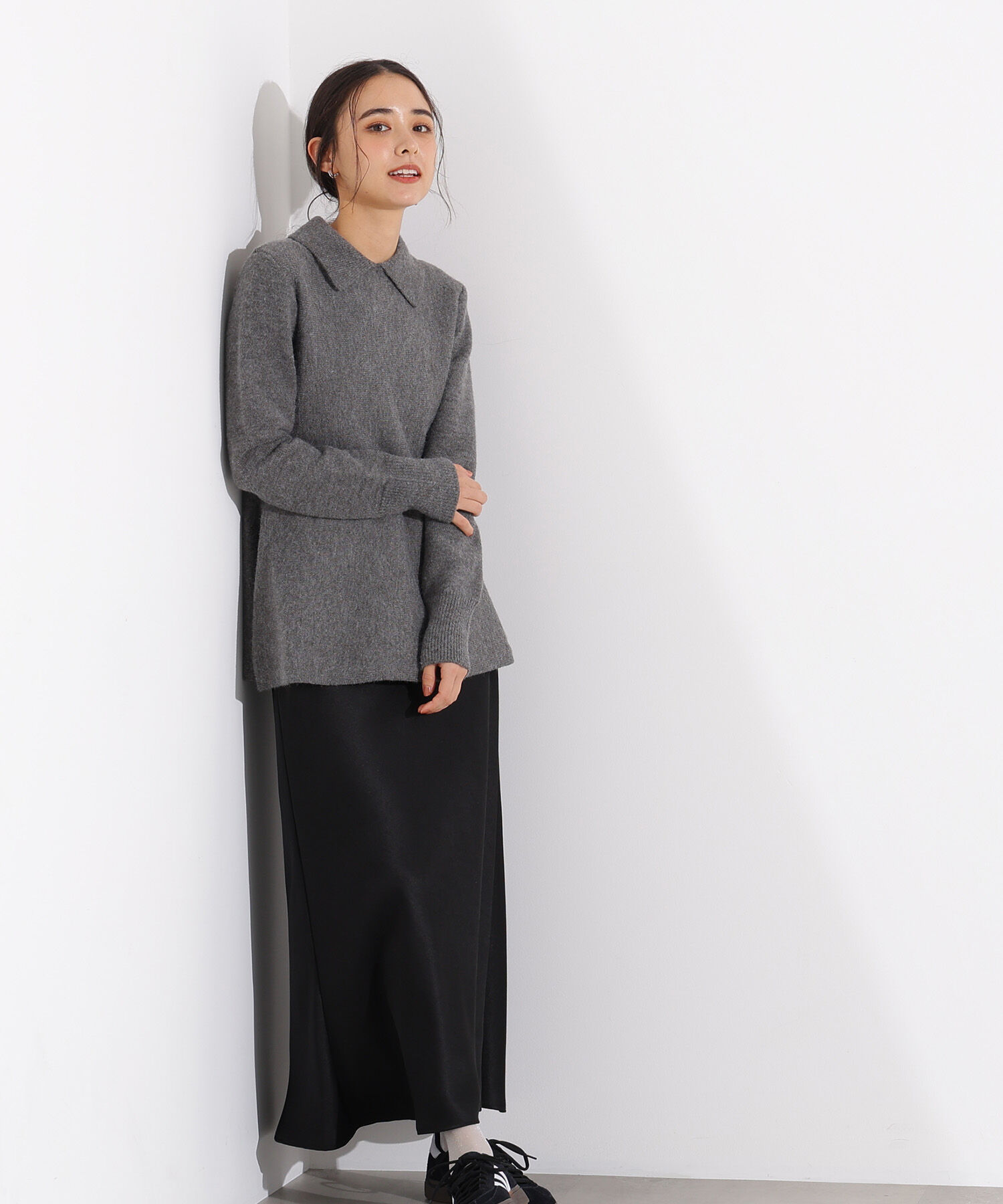  「襟付きペプラムニット」|ニット・セーター|