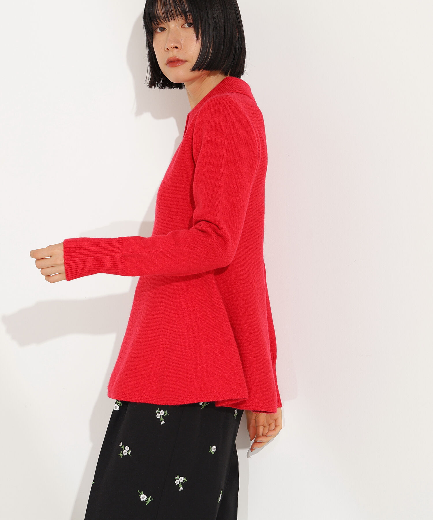  「襟付きペプラムニット」|ニット・セーター|