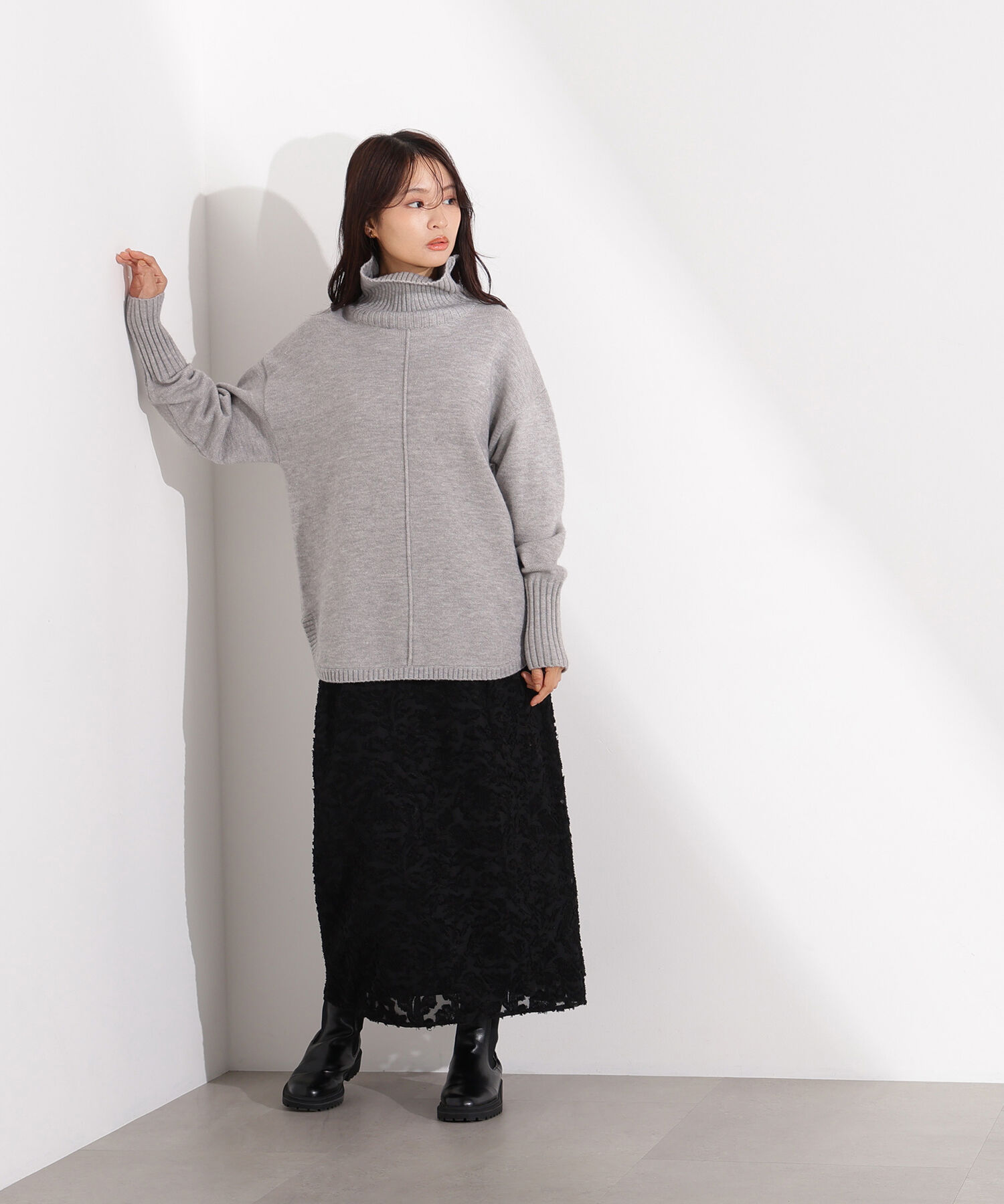  「カットジャガードナロースカート」|スカート|