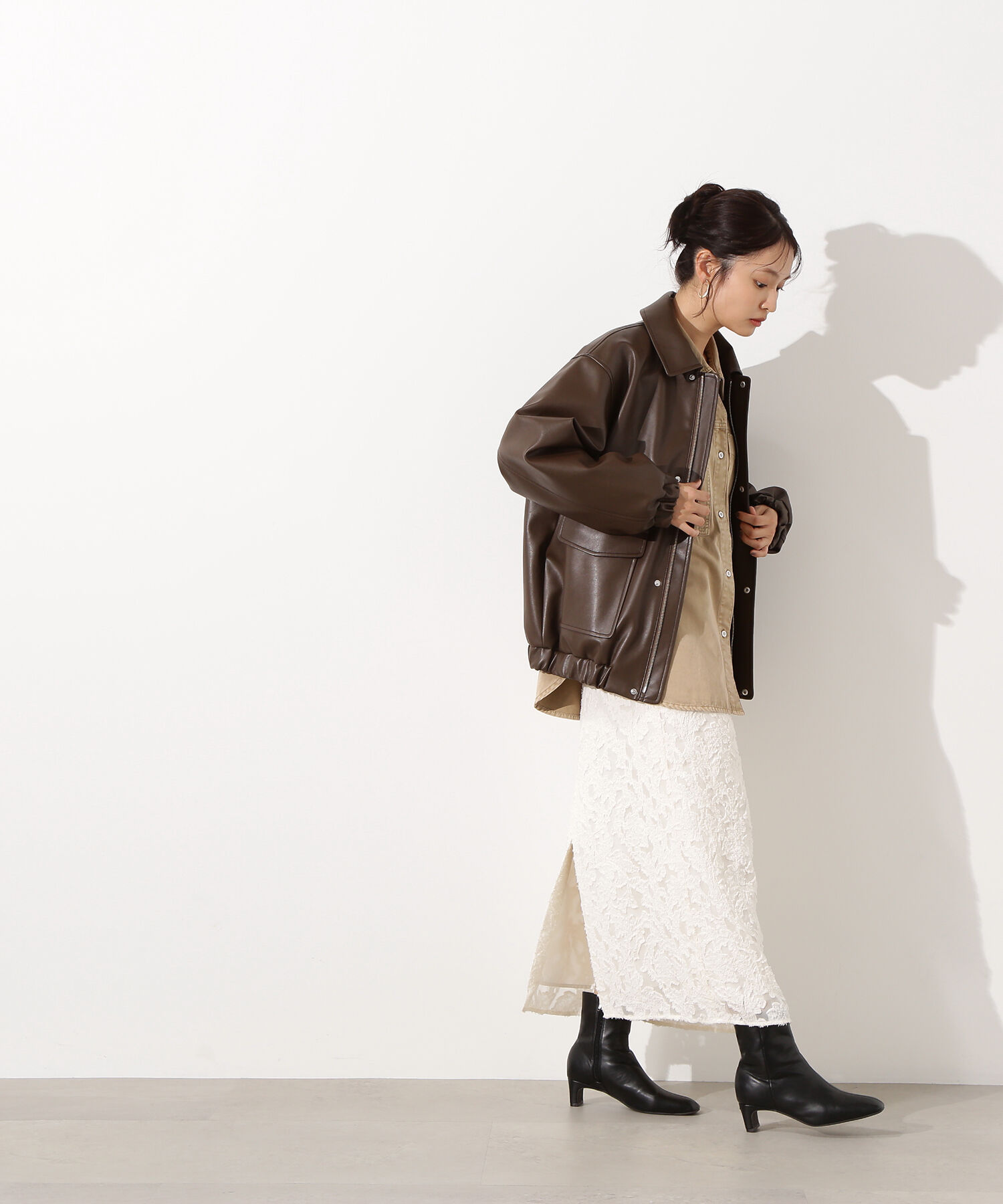  「カットジャガードナロースカート」|スカート|