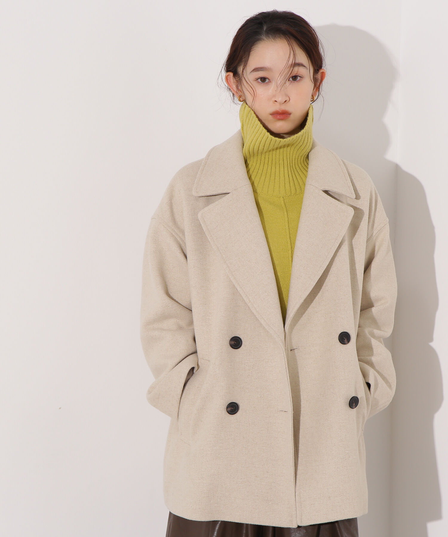  「ミドルPコート《ブラウン&times;ゴールドボタン：LUMINE・LUCUA・official site限定》」|ブルゾン・スタジャン|