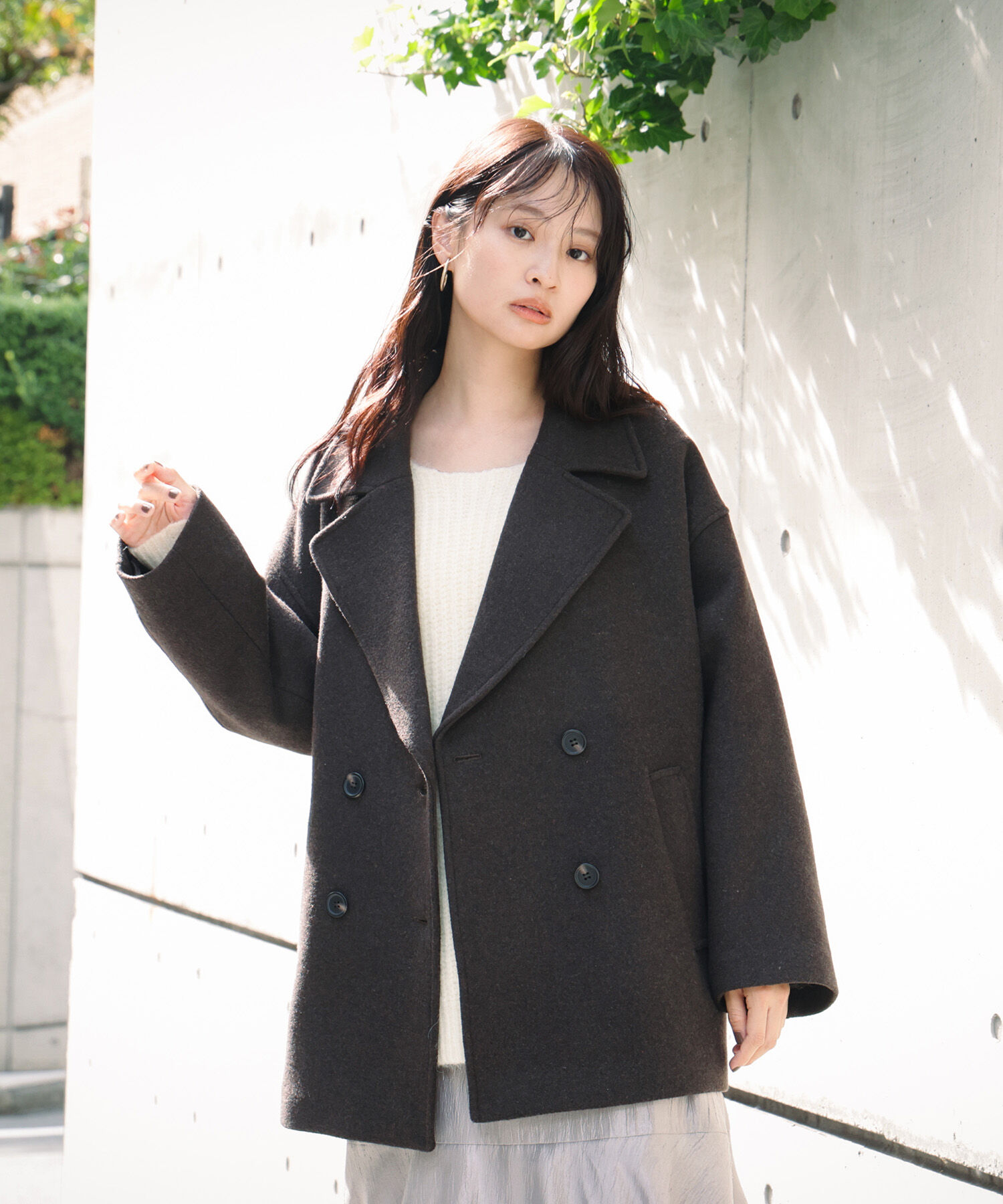  「ミドルPコート《ブラウン&times;ゴールドボタン：LUMINE・LUCUA・official site限定》」|ブルゾン・スタジャン|