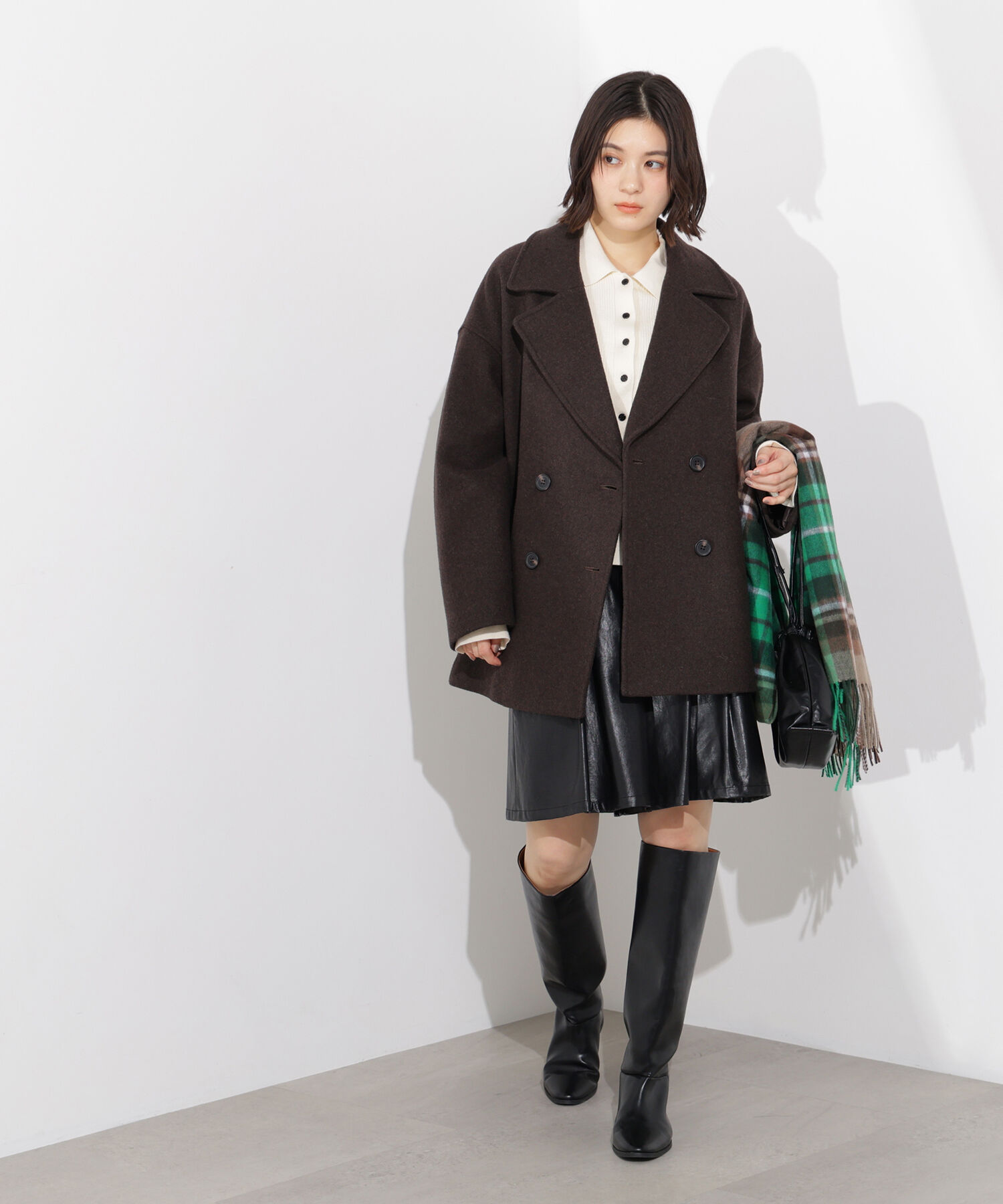  「ミドルPコート《ブラウン&times;ゴールドボタン：LUMINE・LUCUA・official site限定》」|ブルゾン・スタジャン|