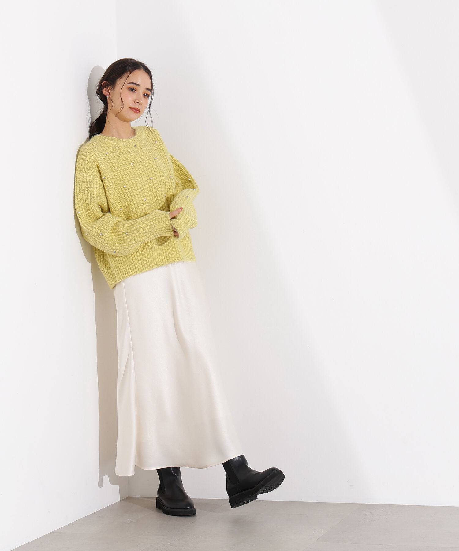  「スタッズ畦ニット」|ニット・セーター|