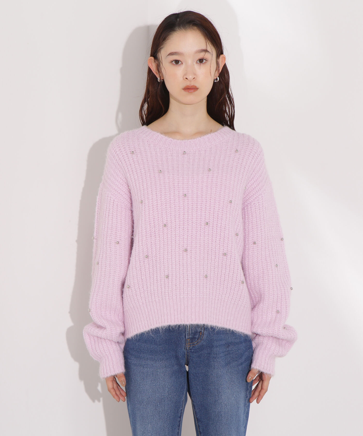  「スタッズ畦ニット」|ニット・セーター|