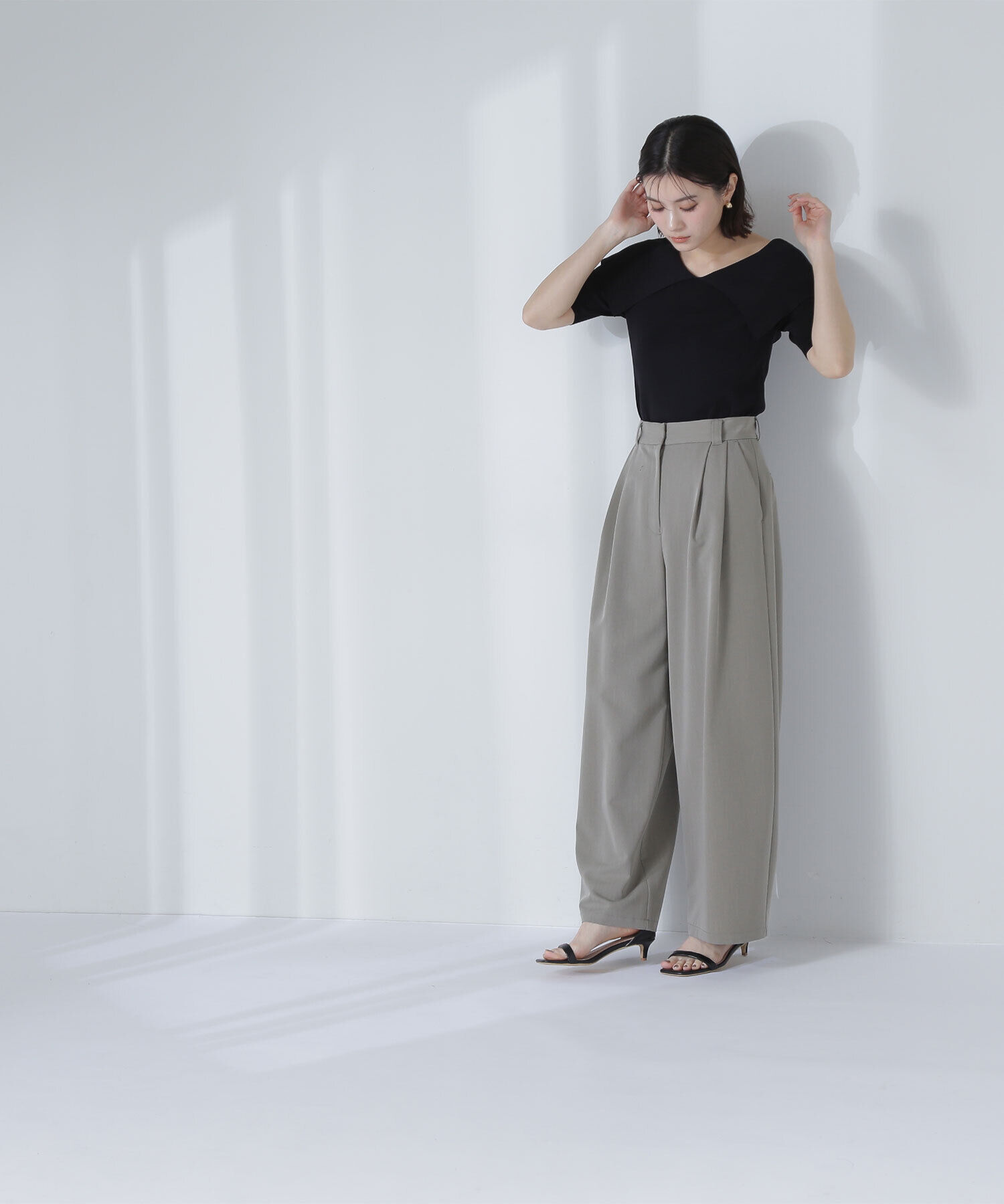  「ビッグカラーボートネックニット」|ニット・セーター|