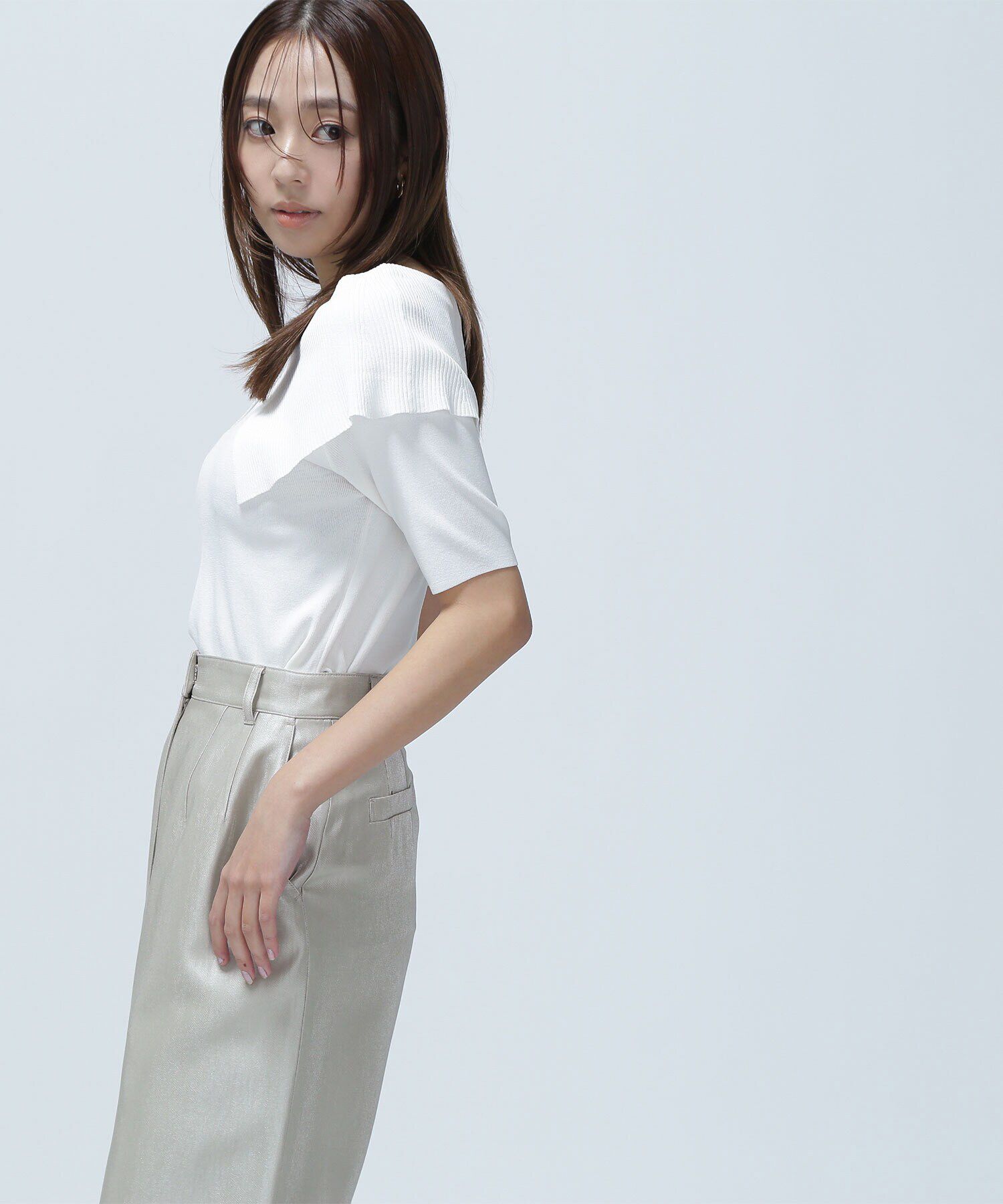  「ビッグカラーボートネックニット」|ニット・セーター|