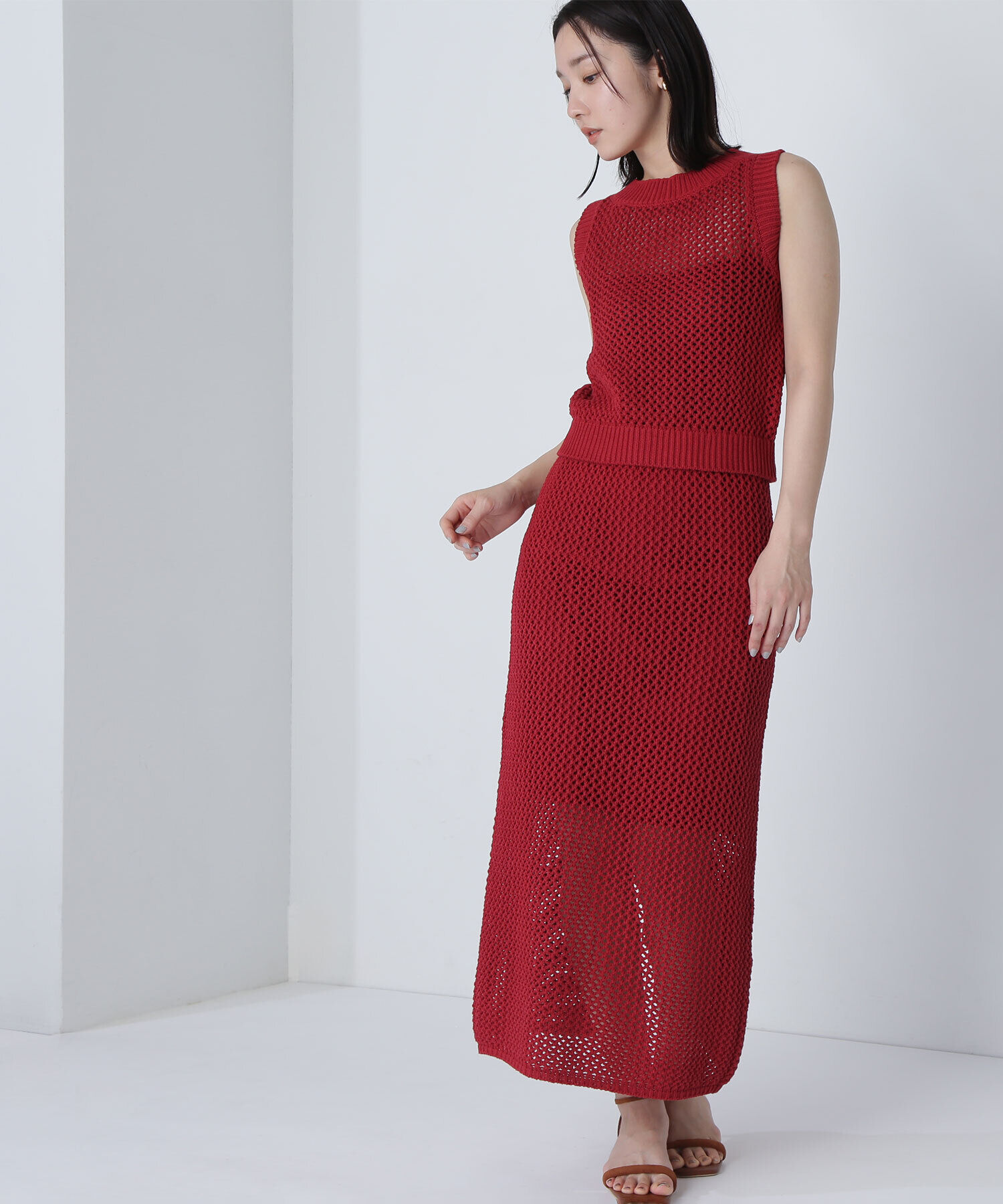  「メッシュニットセットアップ」|ワンピース|アカ