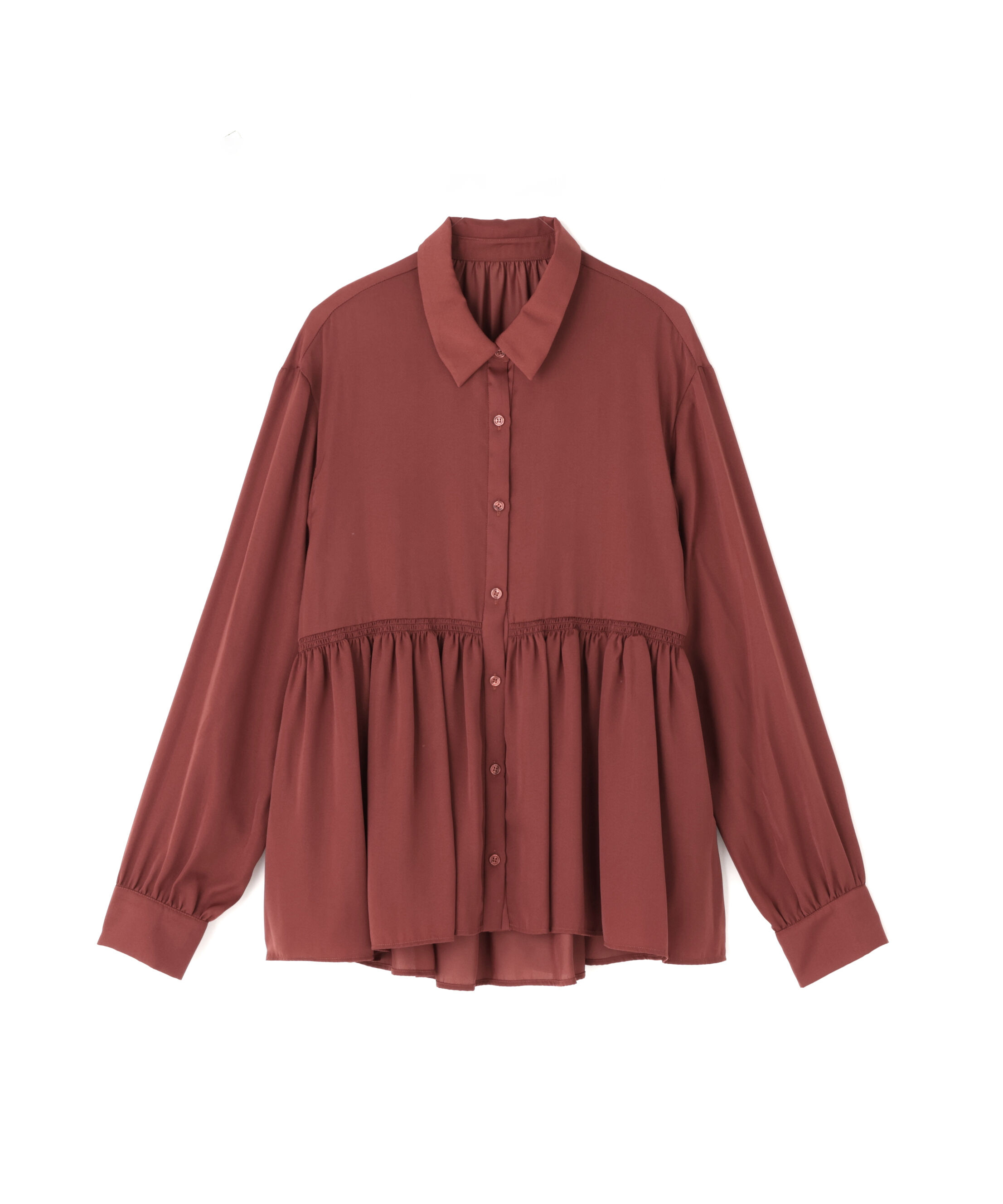  「サテンペプラムブラウス」|シャツ・ブラウス|