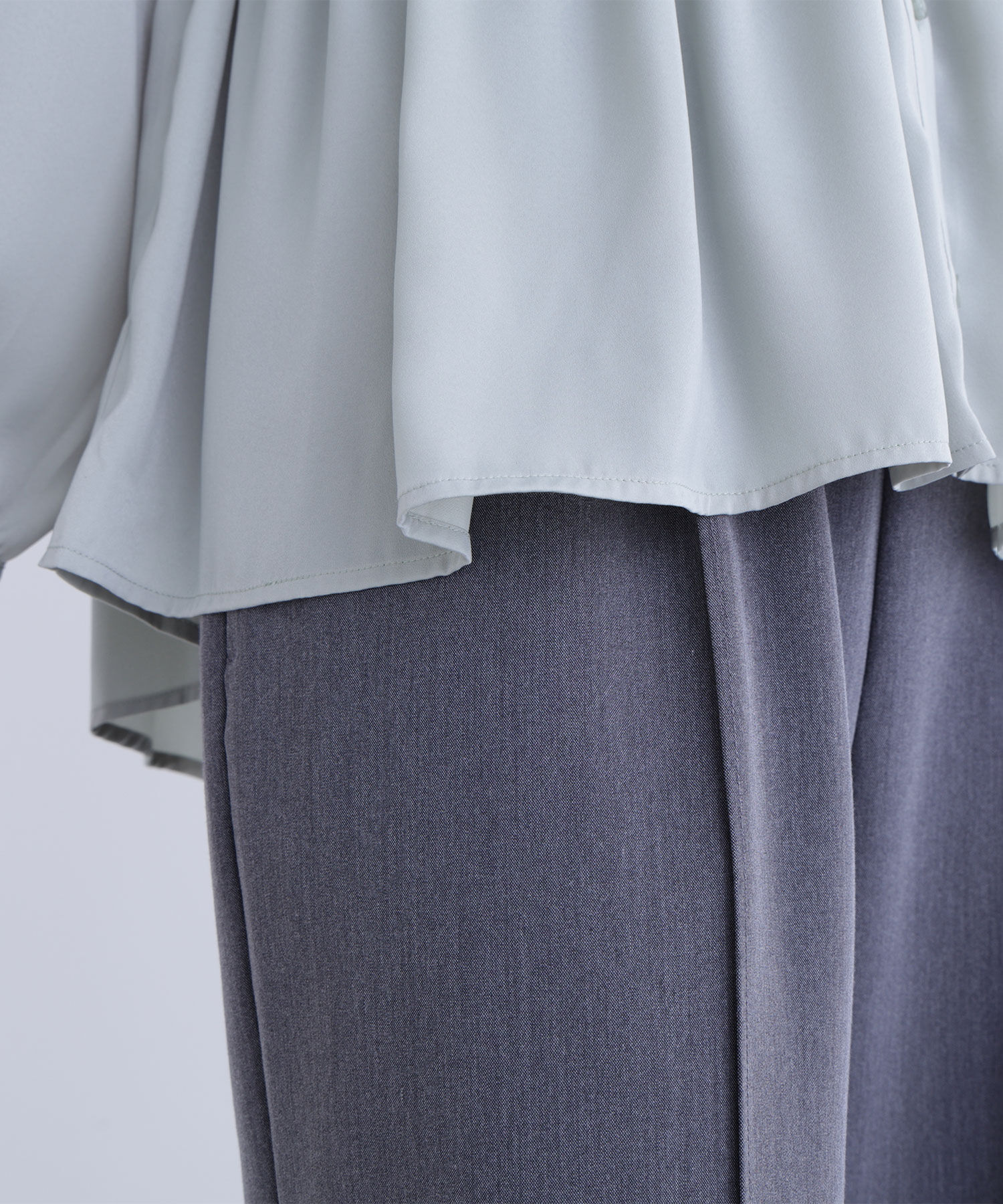  「サテンペプラムブラウス」|シャツ・ブラウス|