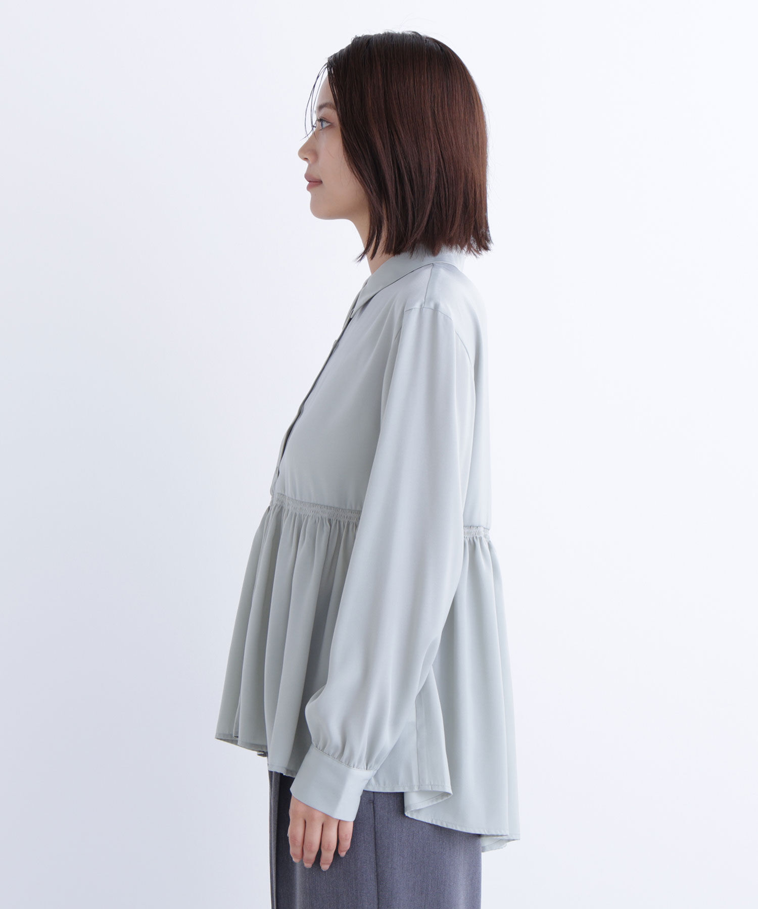  「サテンペプラムブラウス」|シャツ・ブラウス|
