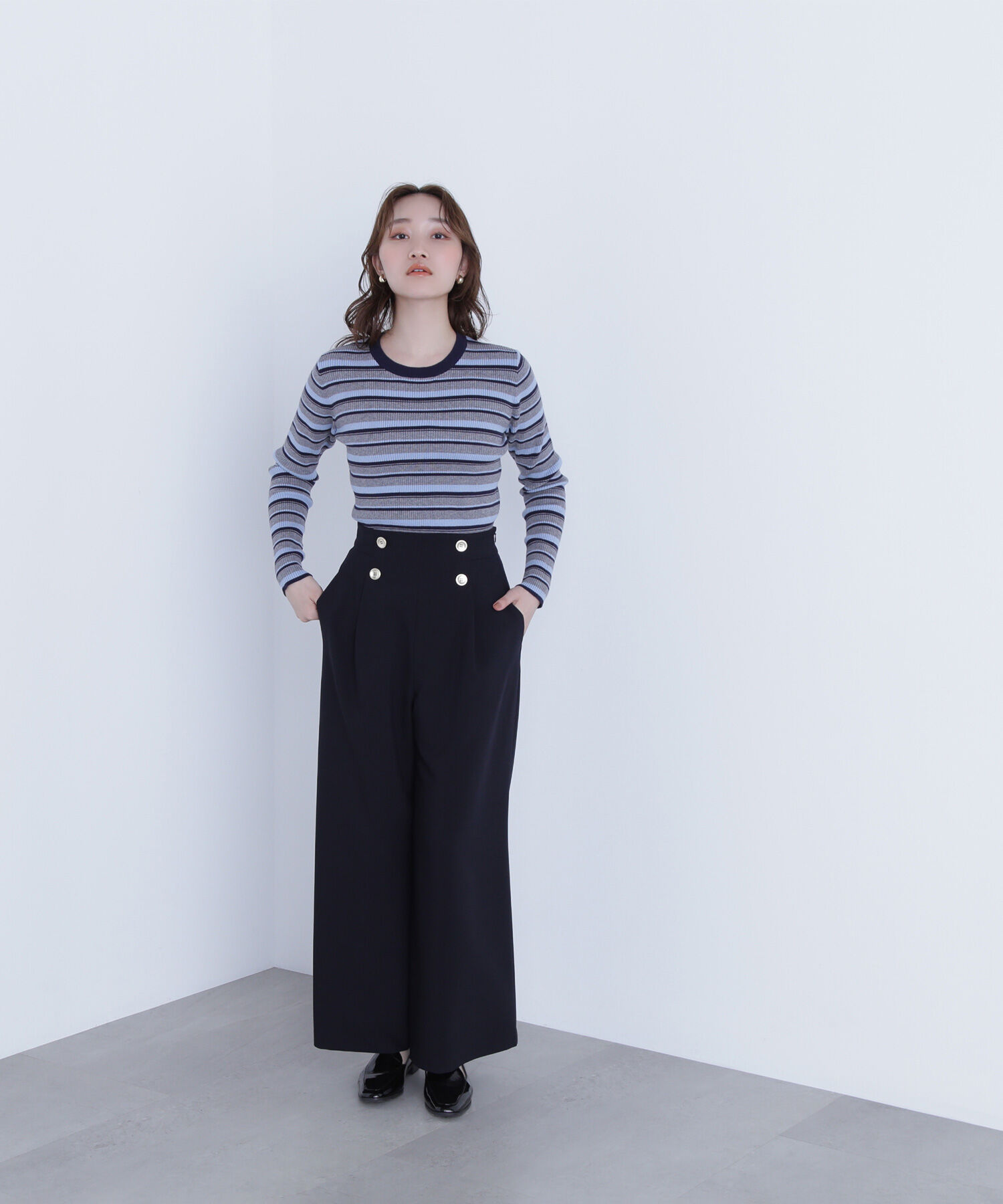  「マルチボーダーリブニット」|ニット・セーター|