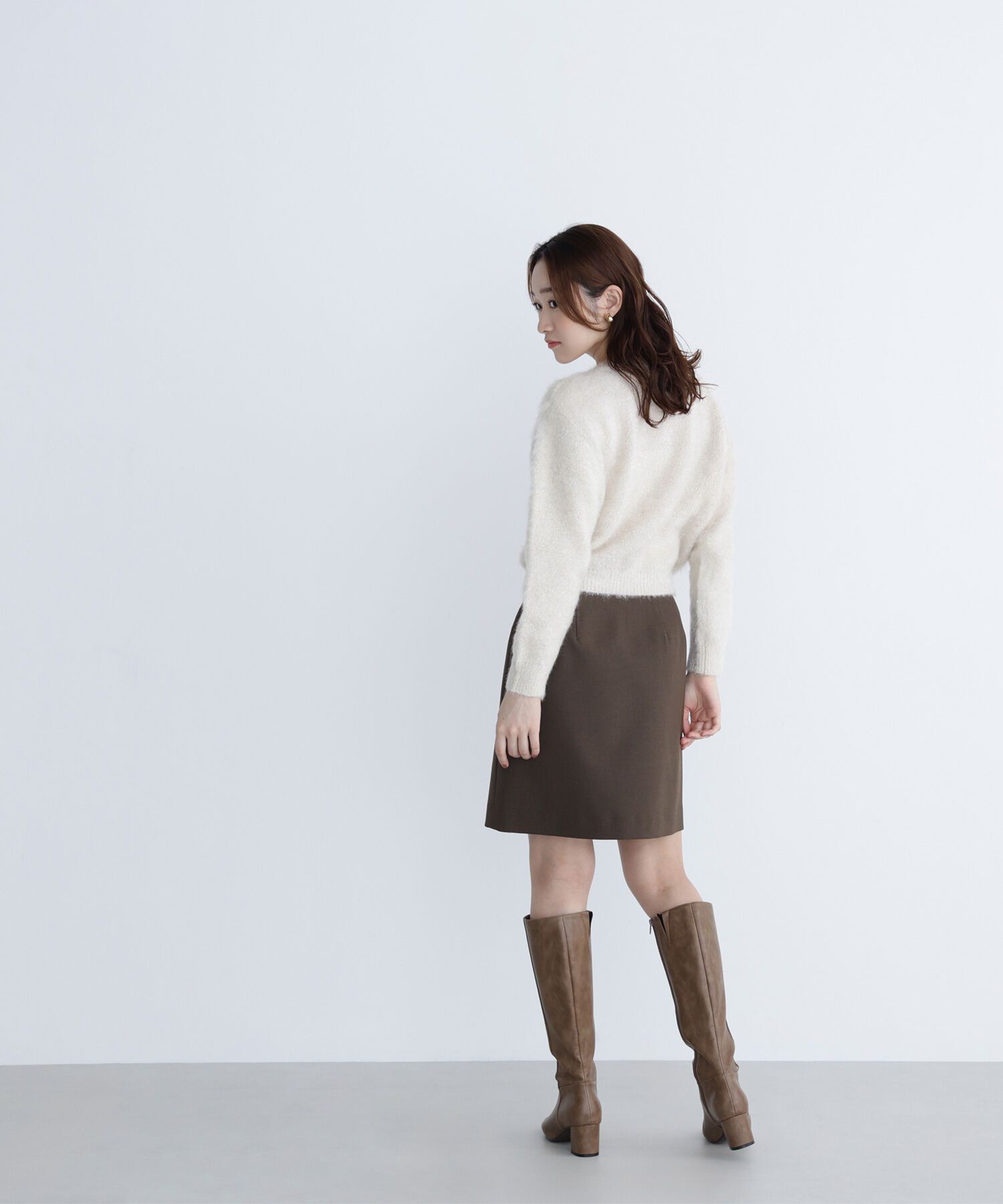  「デザインボタンラメシャギーカーディガン」|ニット・セーター|