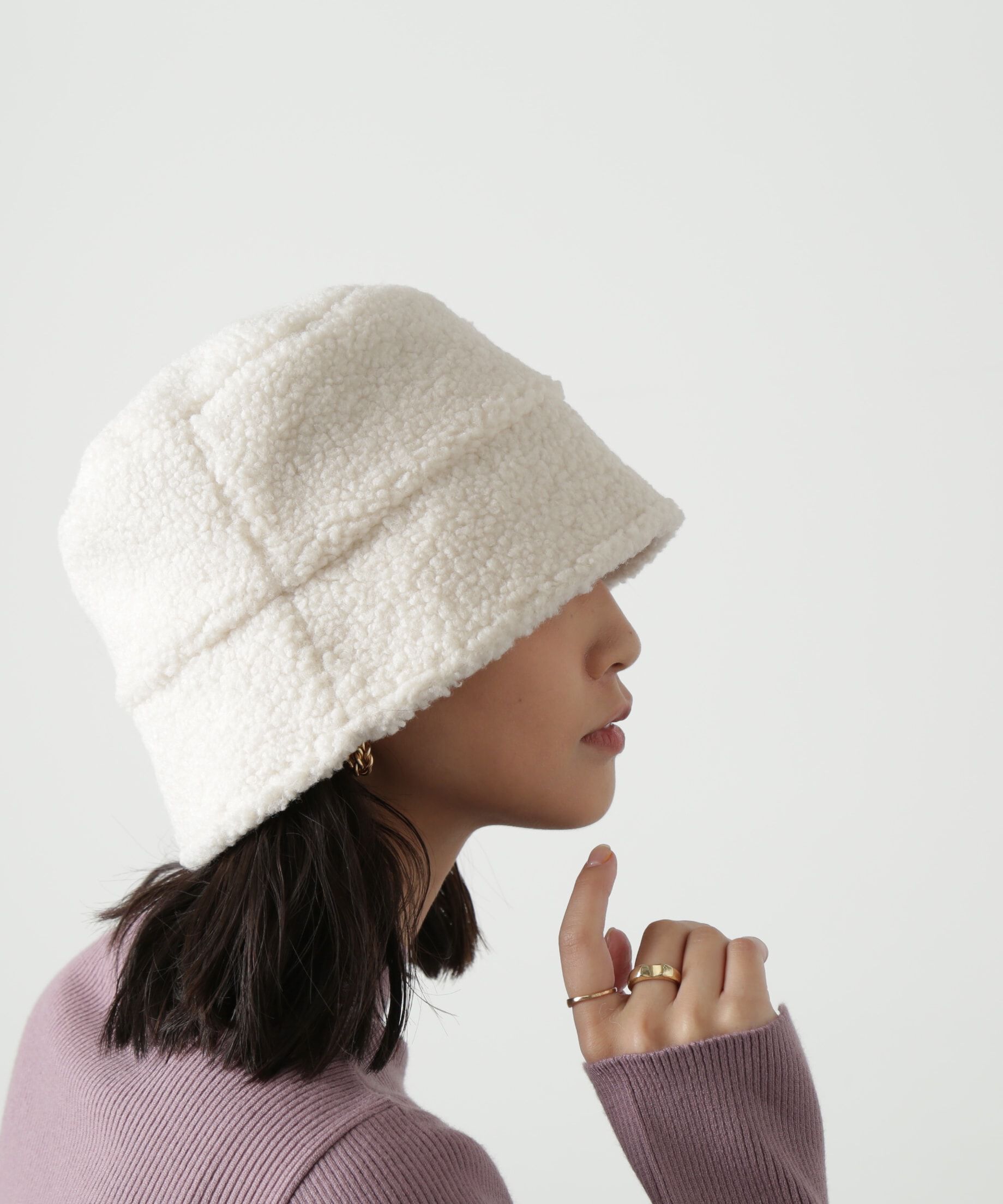  「ボアダウンブリムハット」|ソックス|