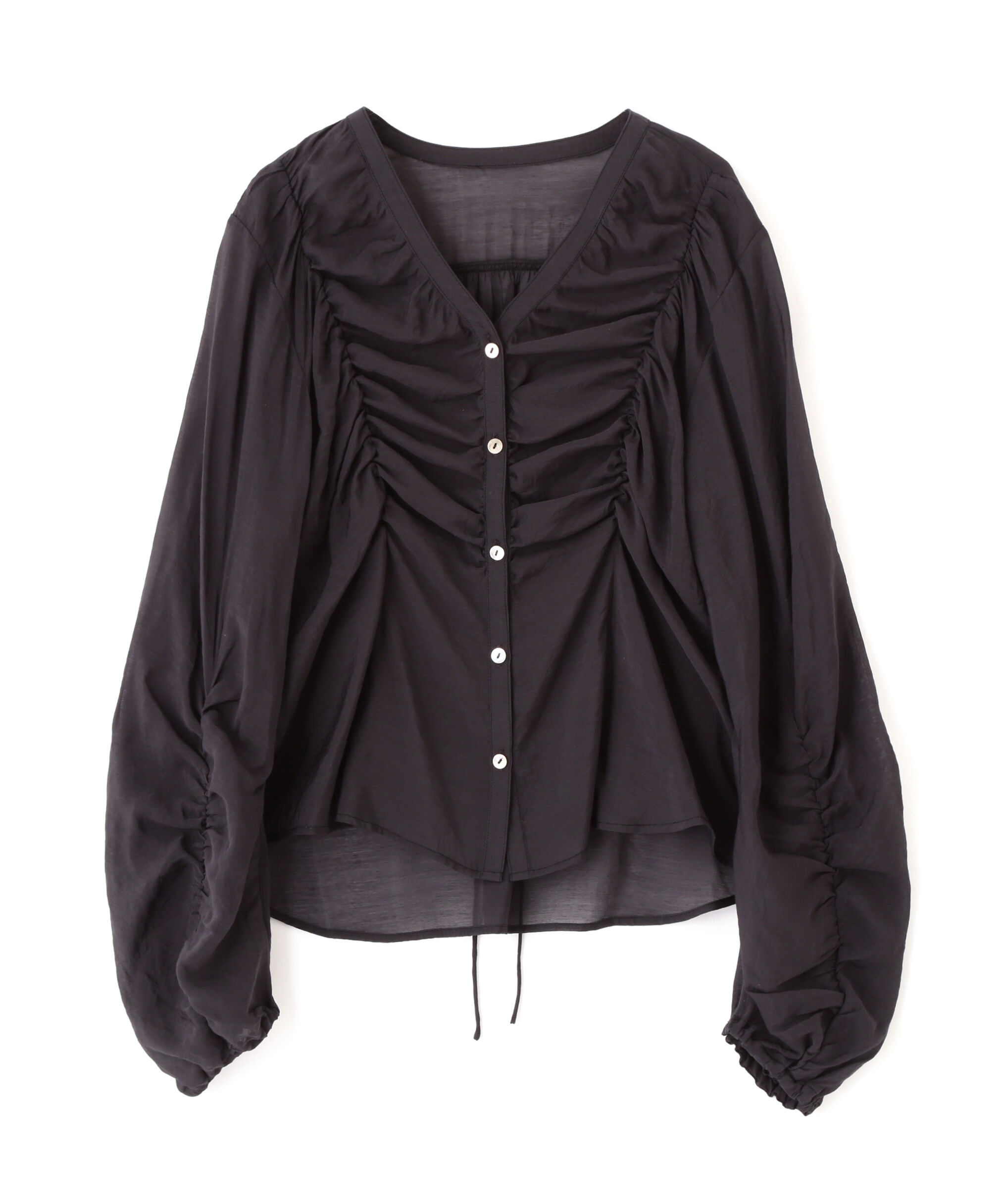  「Ｖネックシャーリングブラウス」|シャツ・ブラウス|