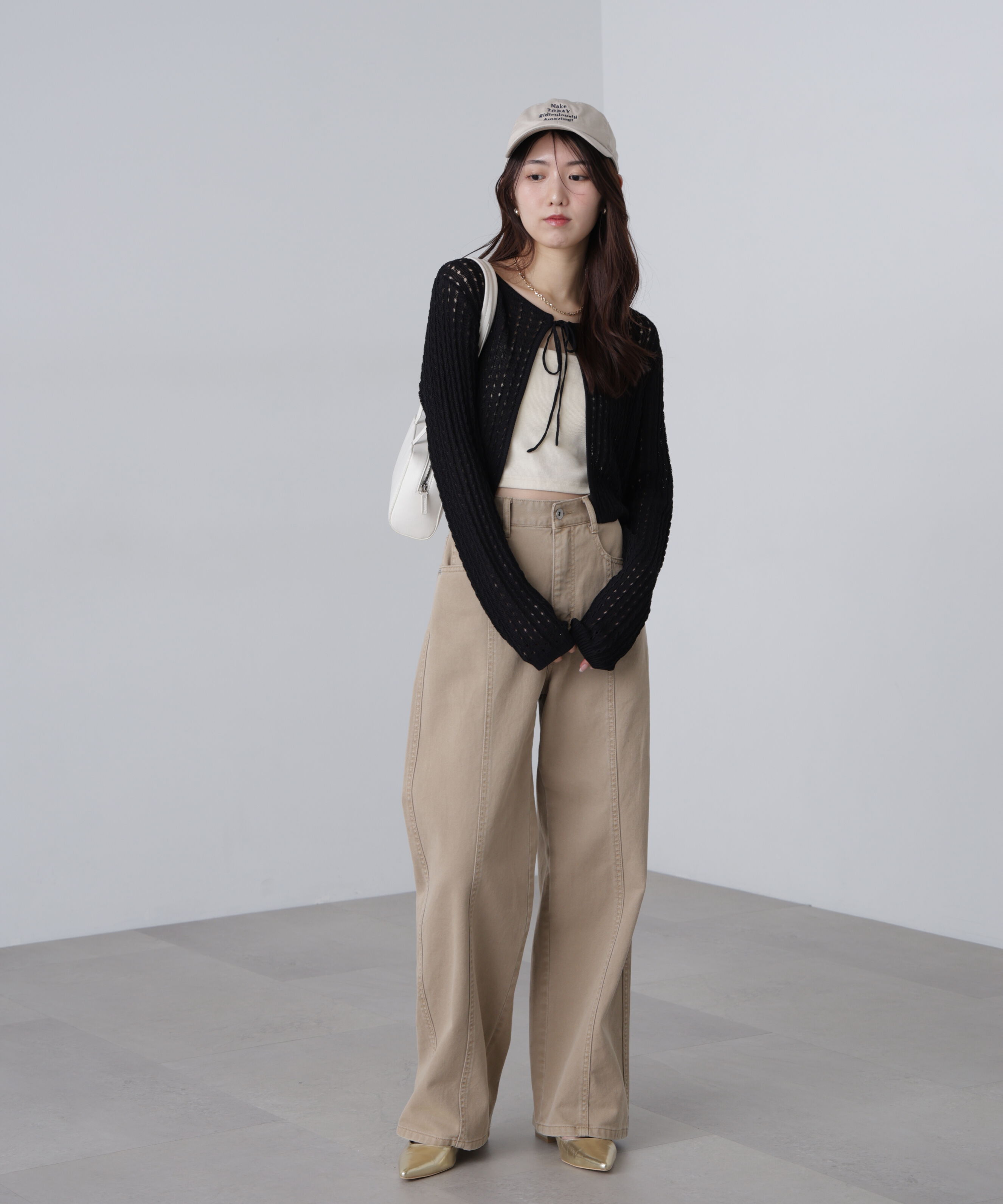  「透かし編みリボンボレロ」|ニット・セーター|