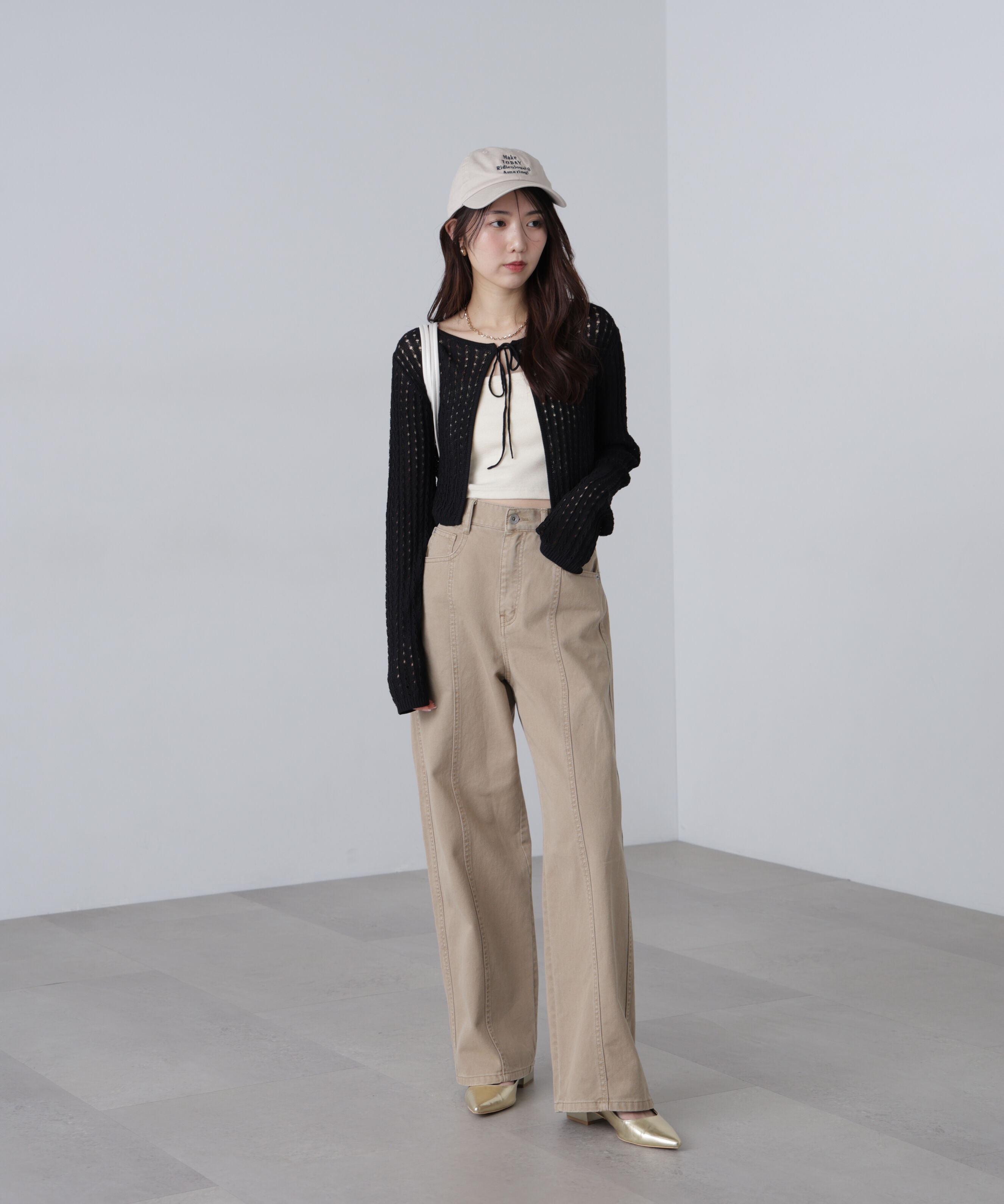  「透かし編みリボンボレロ」|ニット・セーター|