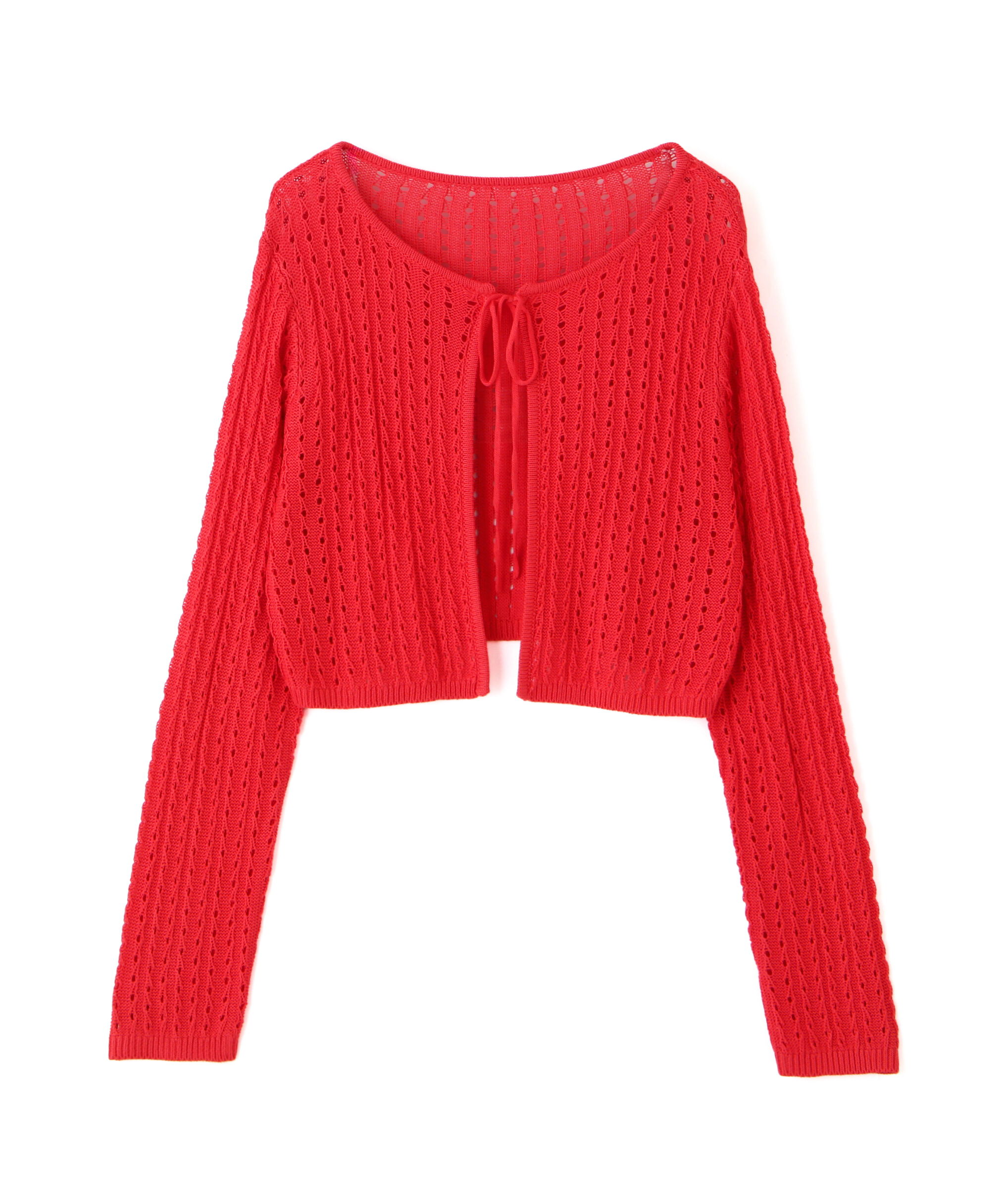  「透かし編みリボンボレロ」|ニット・セーター|