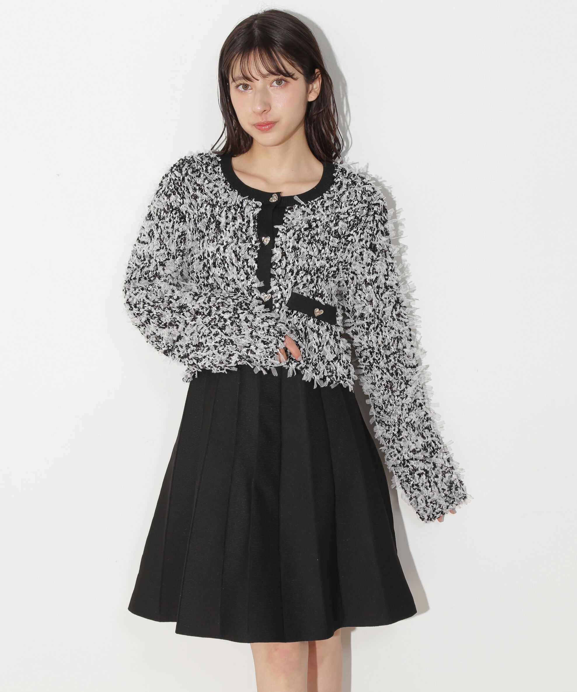  「リボンヤーンミニワンピースセットアップ」|ワンピース|