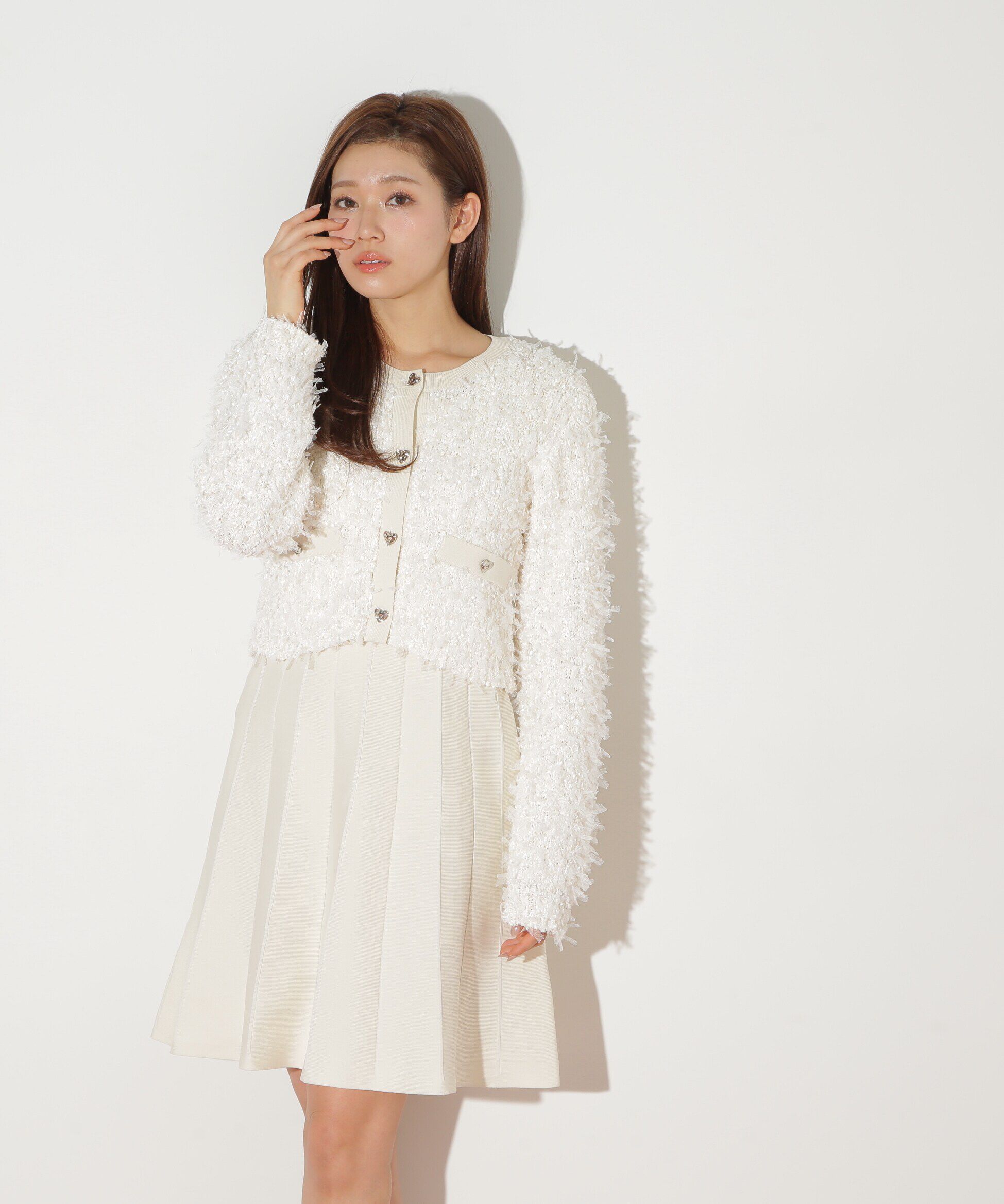  「リボンヤーンミニワンピースセットアップ」|ワンピース|