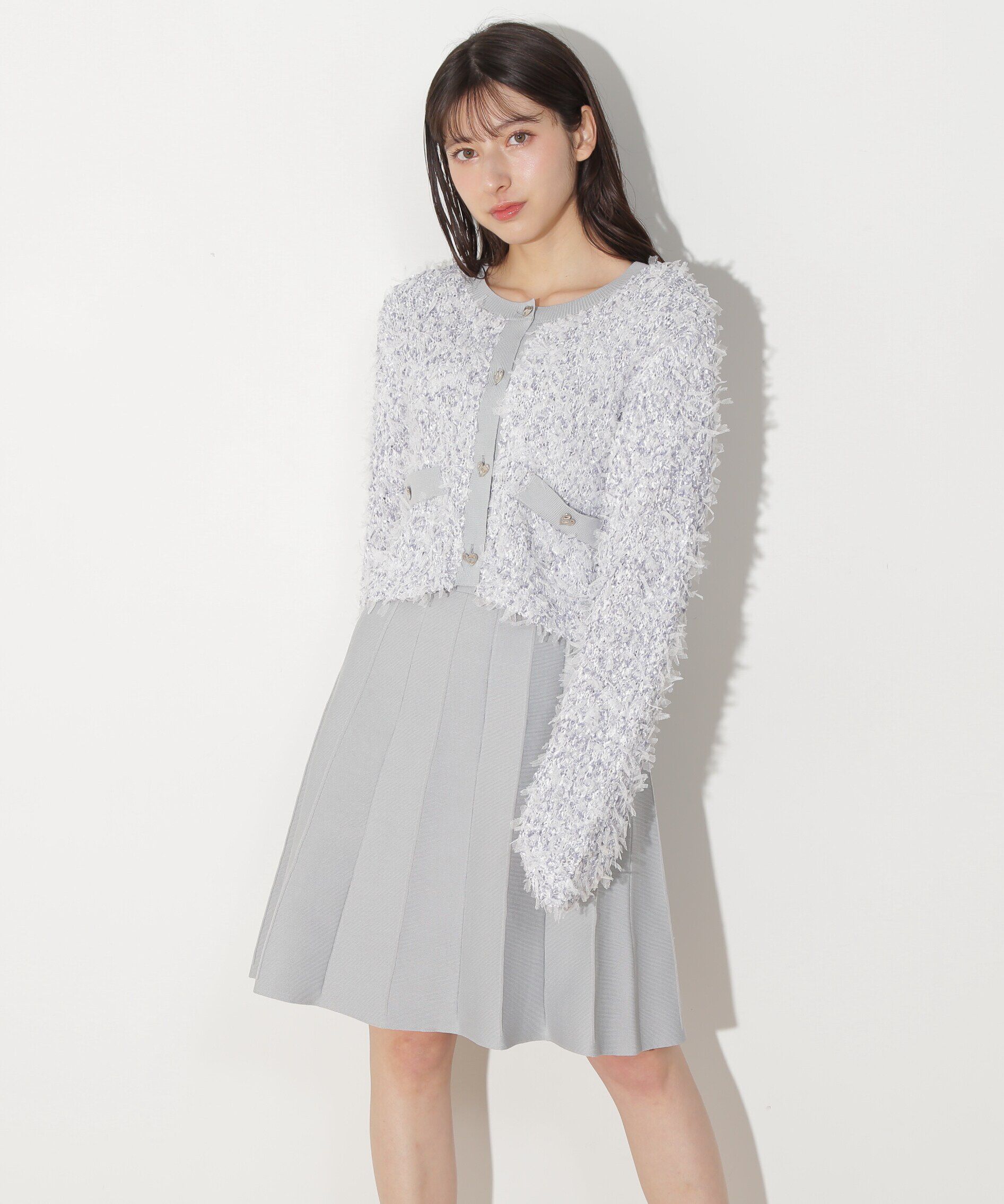  「リボンヤーンミニワンピースセットアップ」|ワンピース|