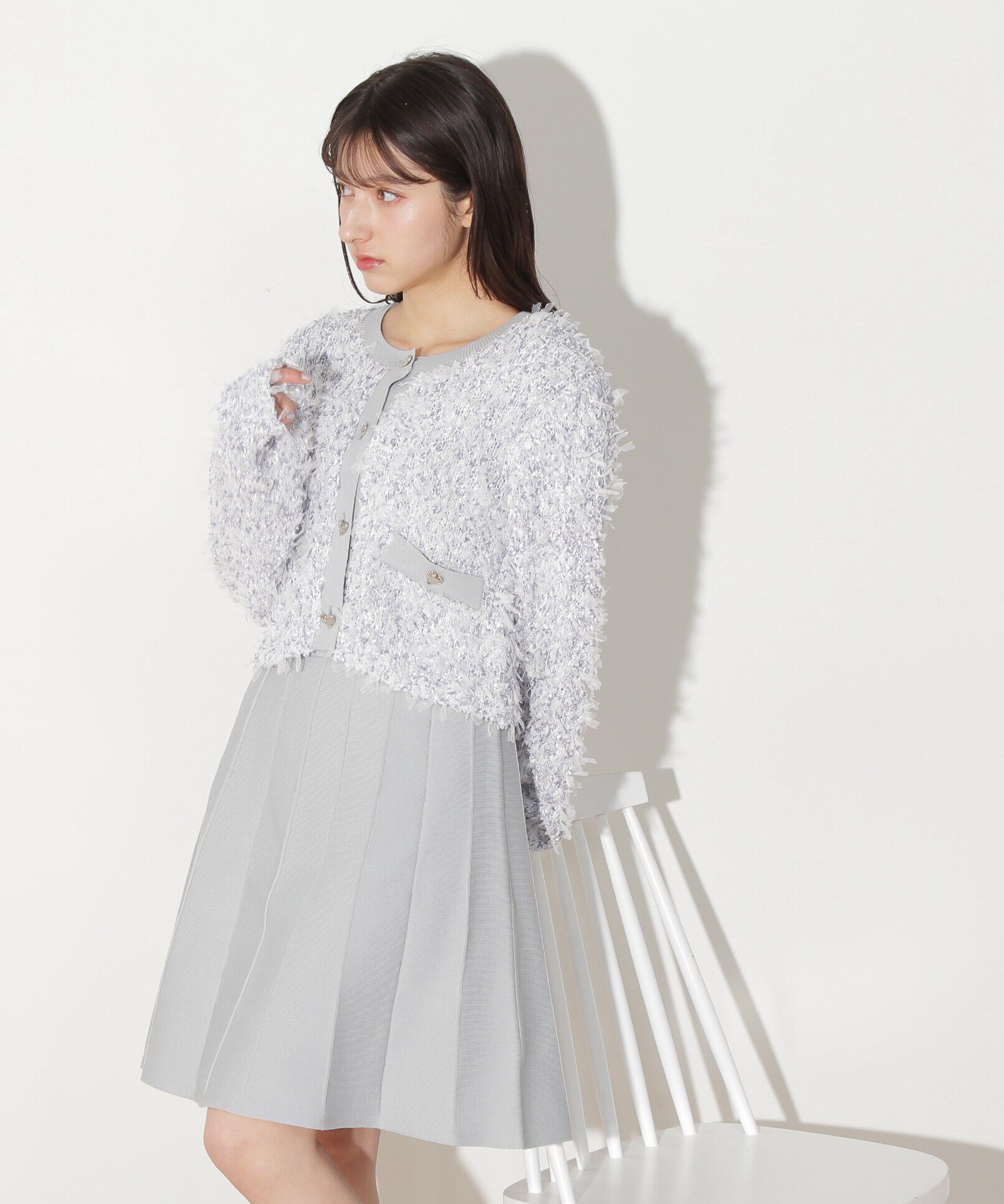  「リボンヤーンミニワンピースセットアップ」|ワンピース|