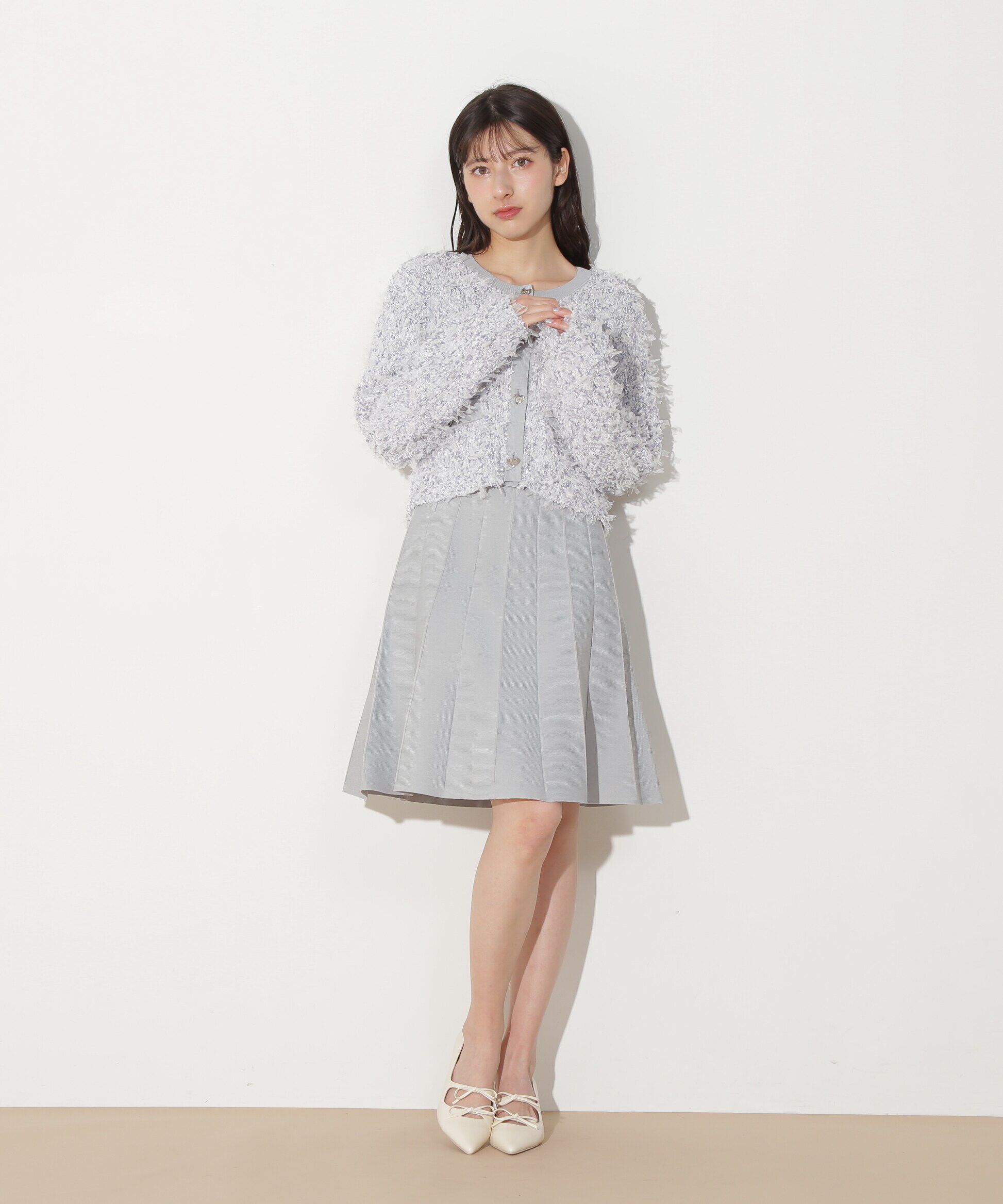  「リボンヤーンミニワンピースセットアップ」|ワンピース|