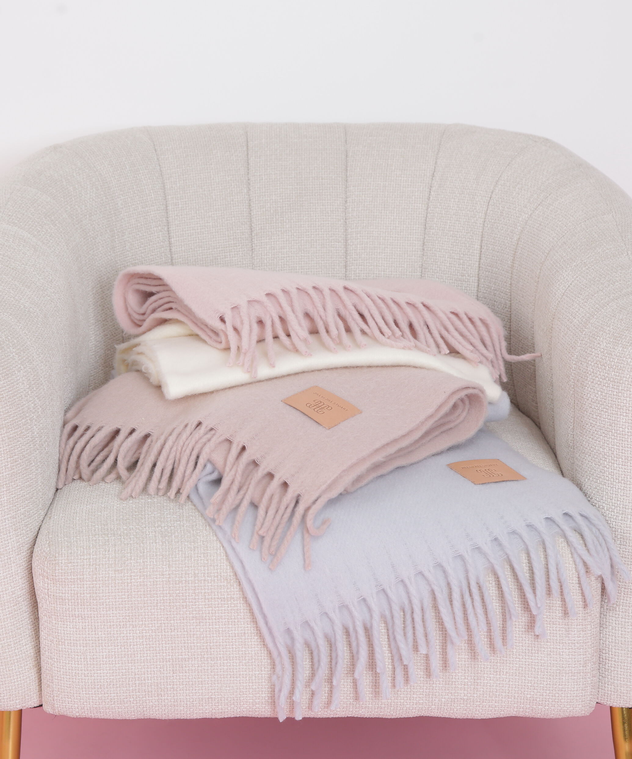  「レザータグループヤーンストール」|バンダナ・スカーフ|ベージュ