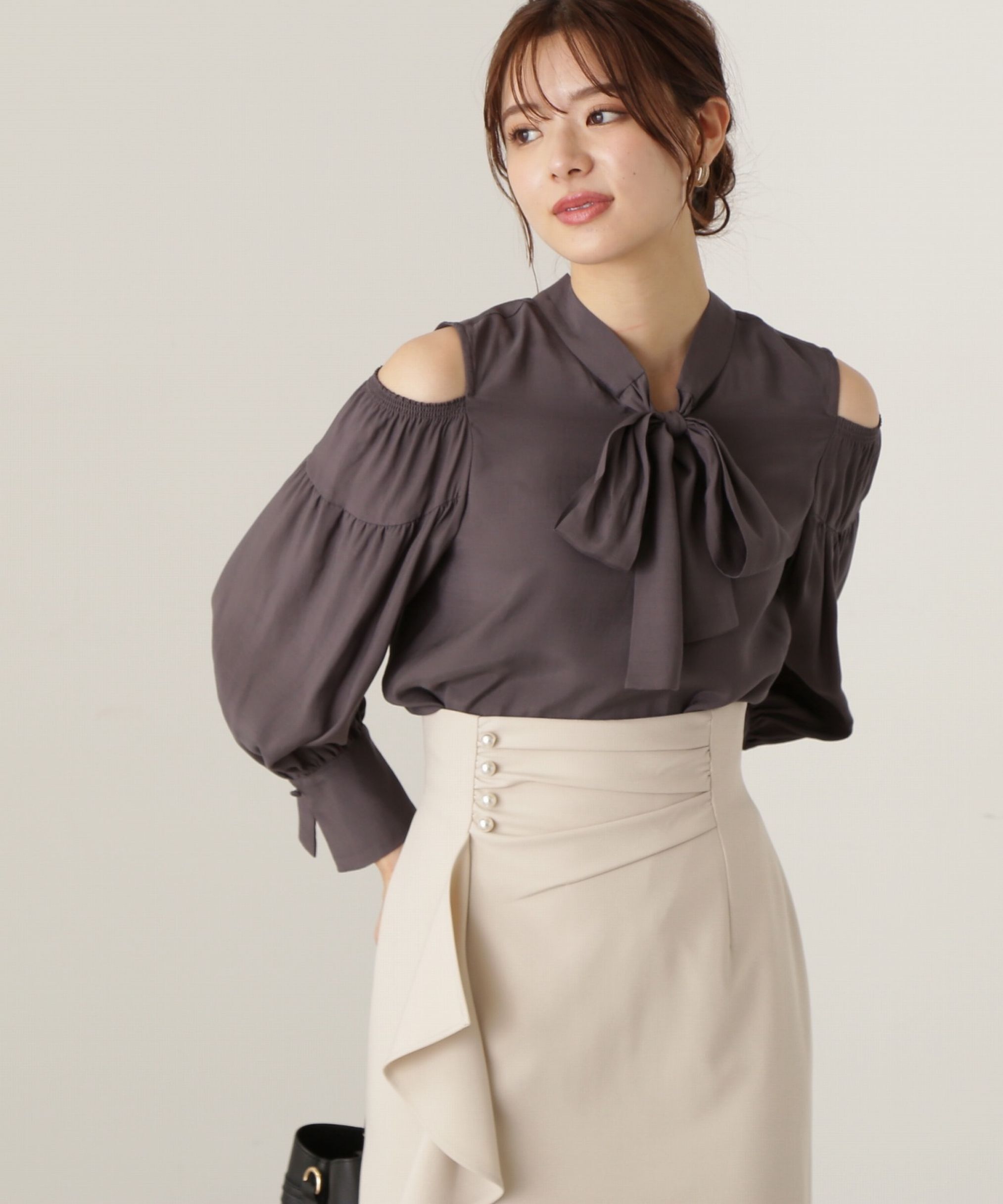 PROPORTION BODY DRESSING「前後2Wayリボンオープンショルダーブラウス」|シャツ・ブラウス|