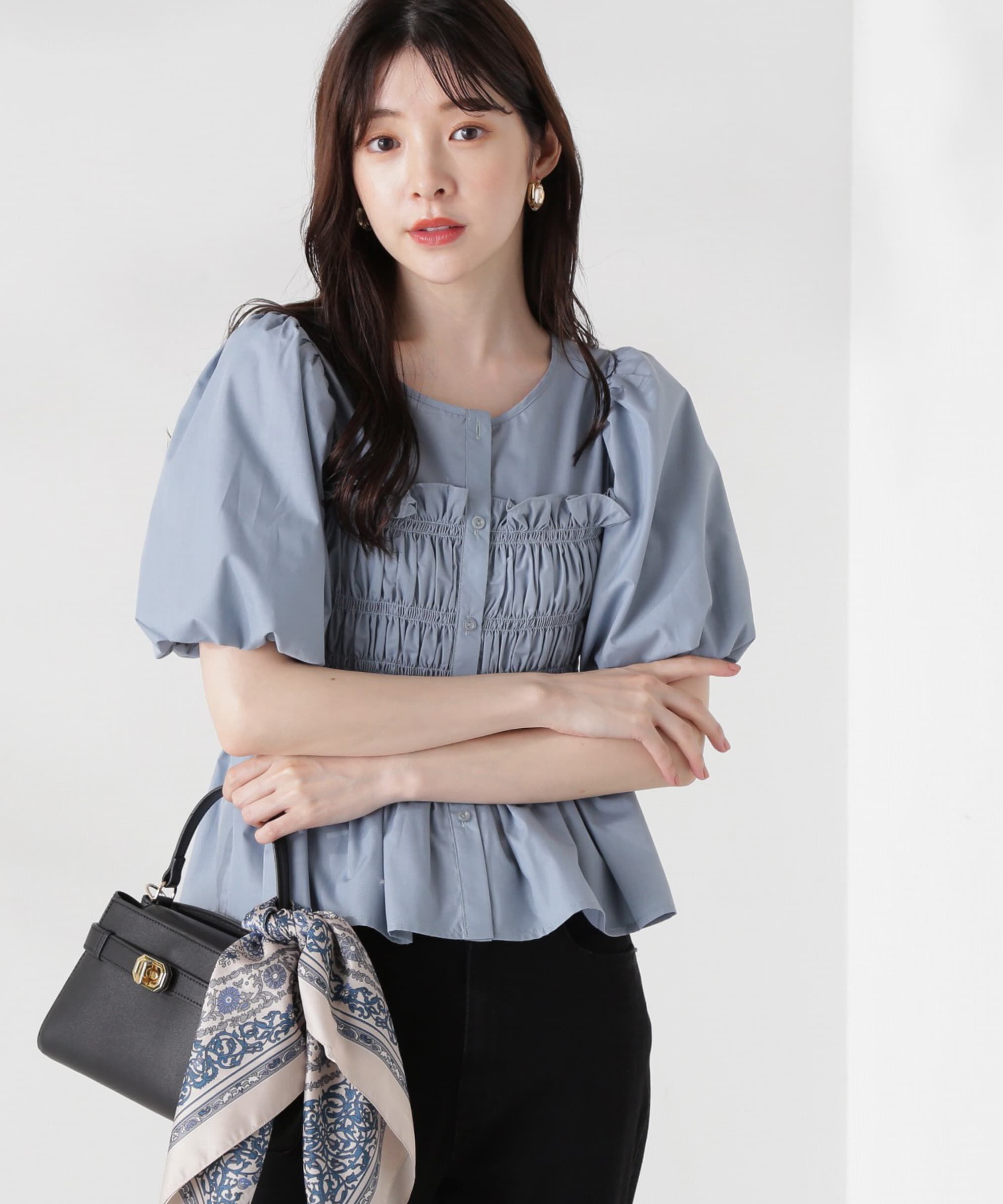 PROPORTION BODY DRESSING「ギャザーペプラムブラウス」|シャツ・ブラウス|