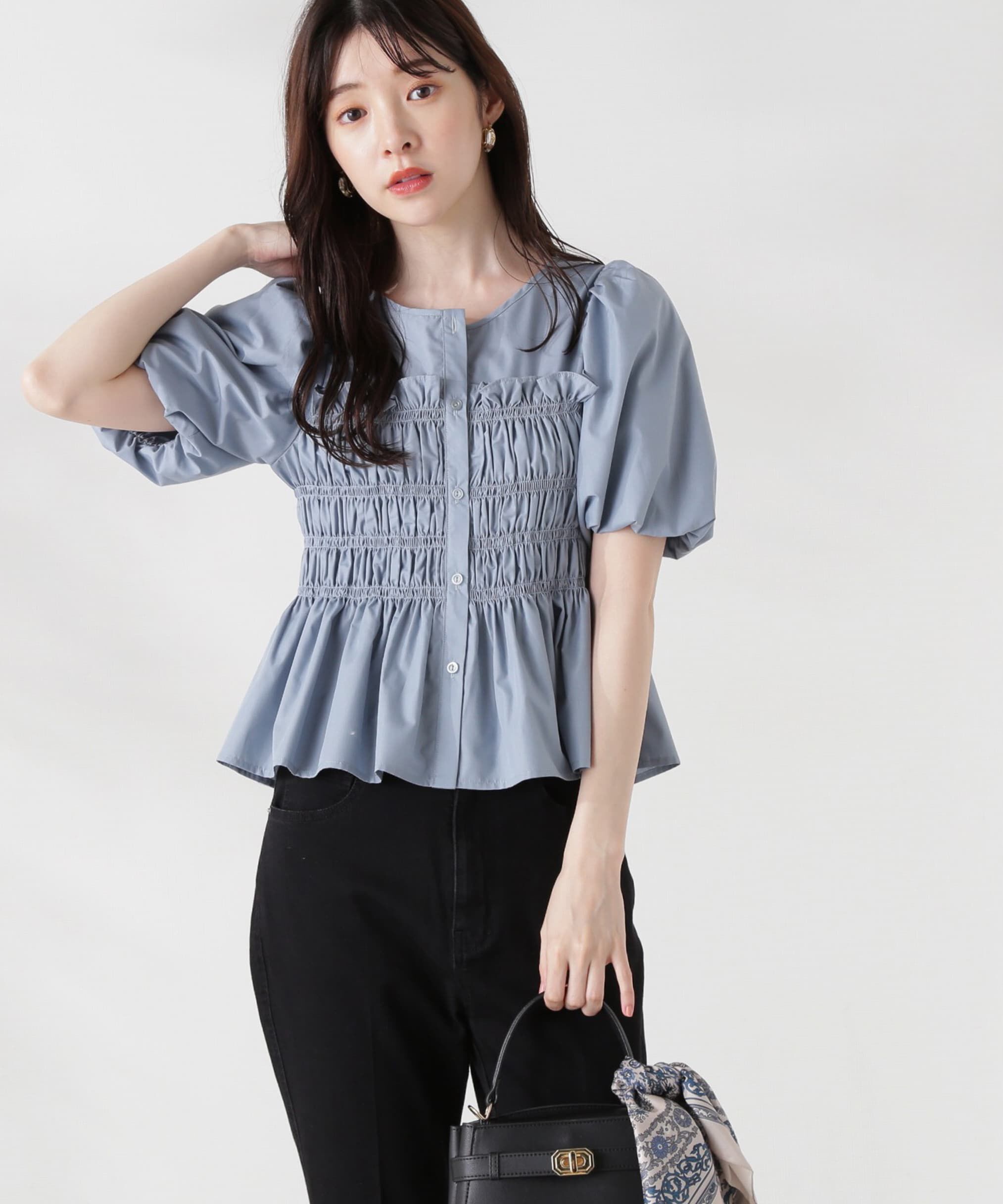 PROPORTION BODY DRESSING「ギャザーペプラムブラウス」|シャツ・ブラウス|