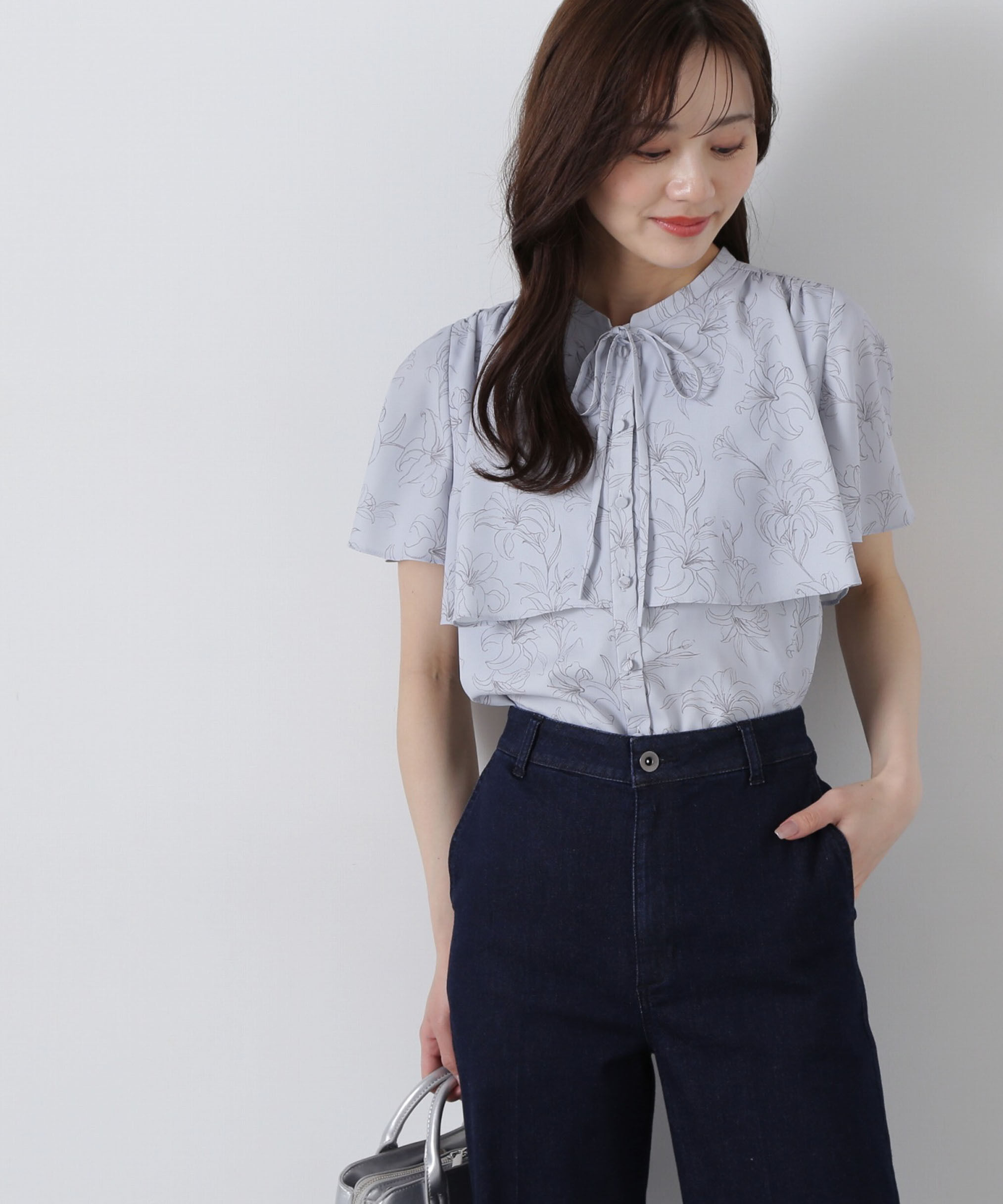 PROPORTION BODY DRESSING「半袖レイヤードブラウス」|シャツ・ブラウス|ブルー