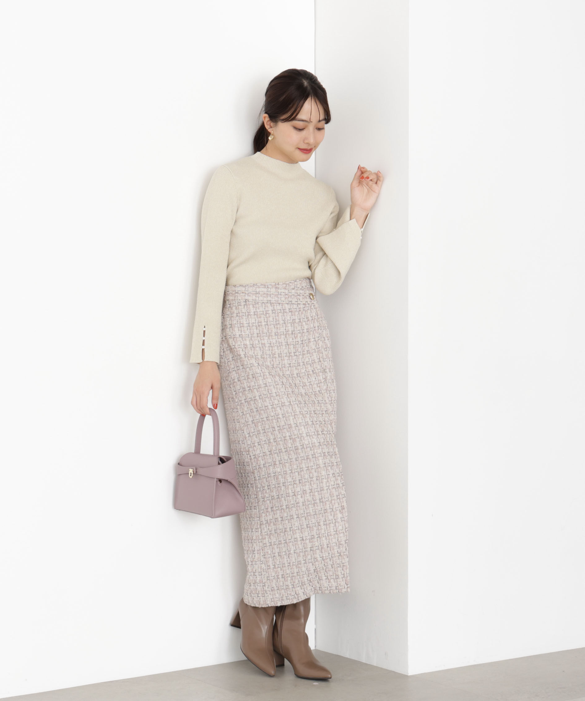 PROPORTION BODY DRESSING「ラメツイードナロースカート 25AW」|スカート|
