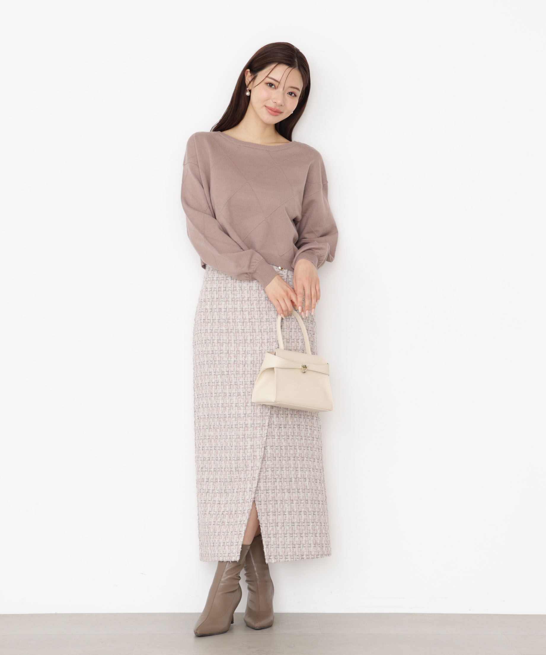 PROPORTION BODY DRESSING「ラメツイードナロースカート 25AW」|スカート|