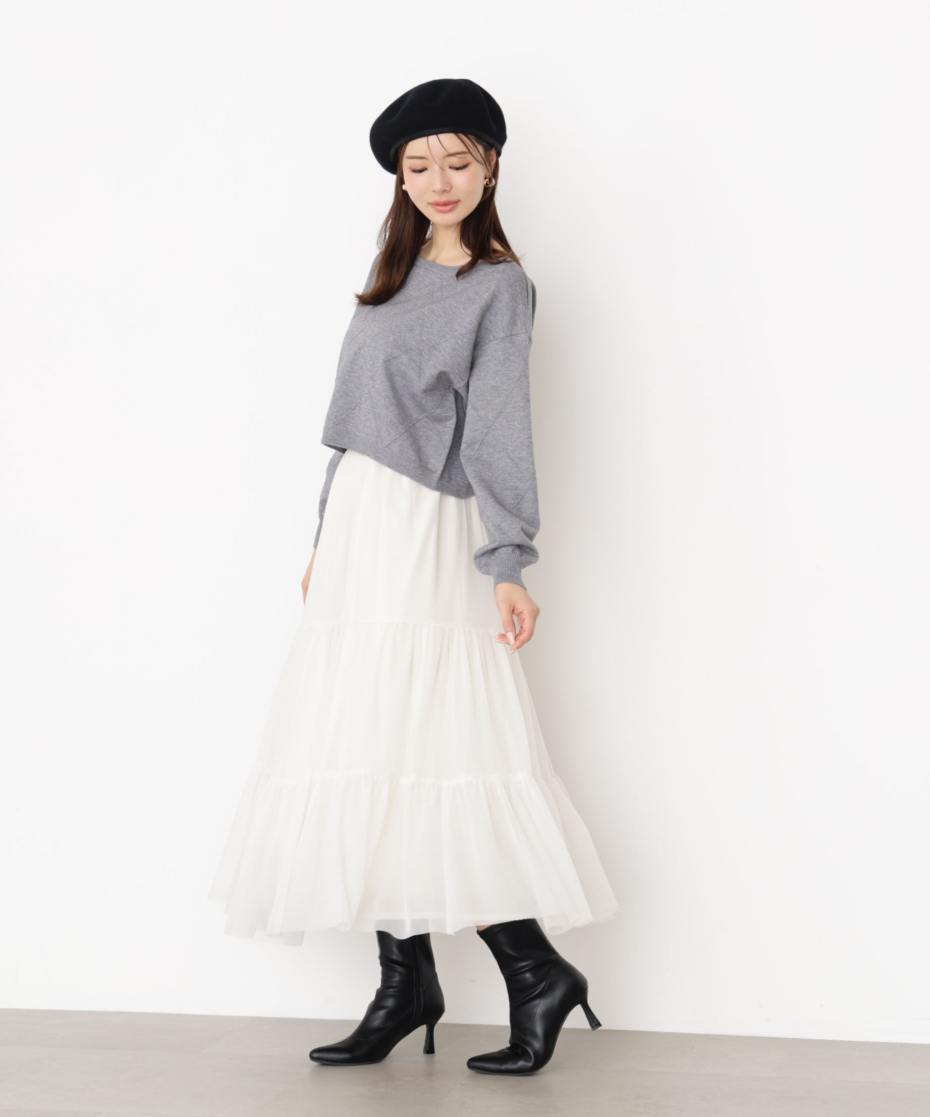 PROPORTION BODY DRESSING「チュールティアードスカート」|スカート|