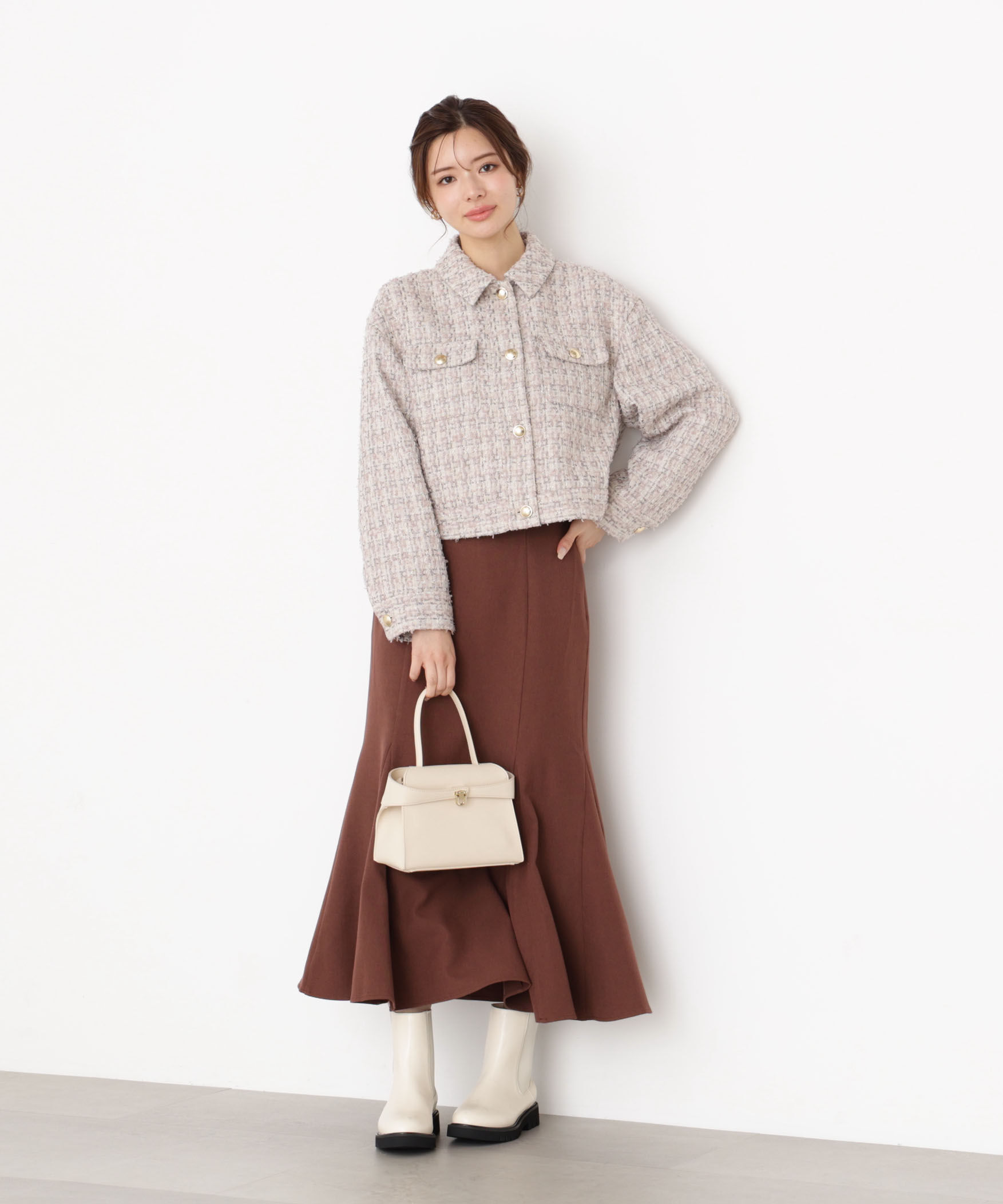 PROPORTION BODY DRESSING「ラメツイードブルゾン 25AW」|ブルゾン・スタジャン|