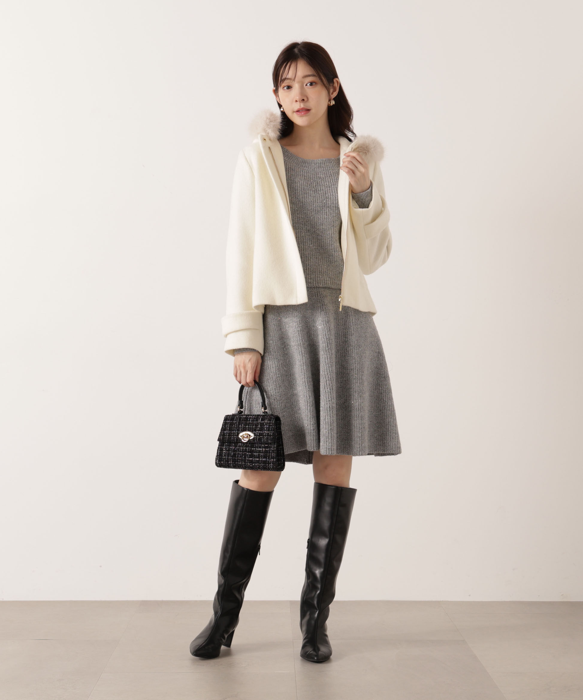 PROPORTION BODY DRESSING「モッサフードフェイクファーショートコート 25AW」|ブルゾン・スタジャン|