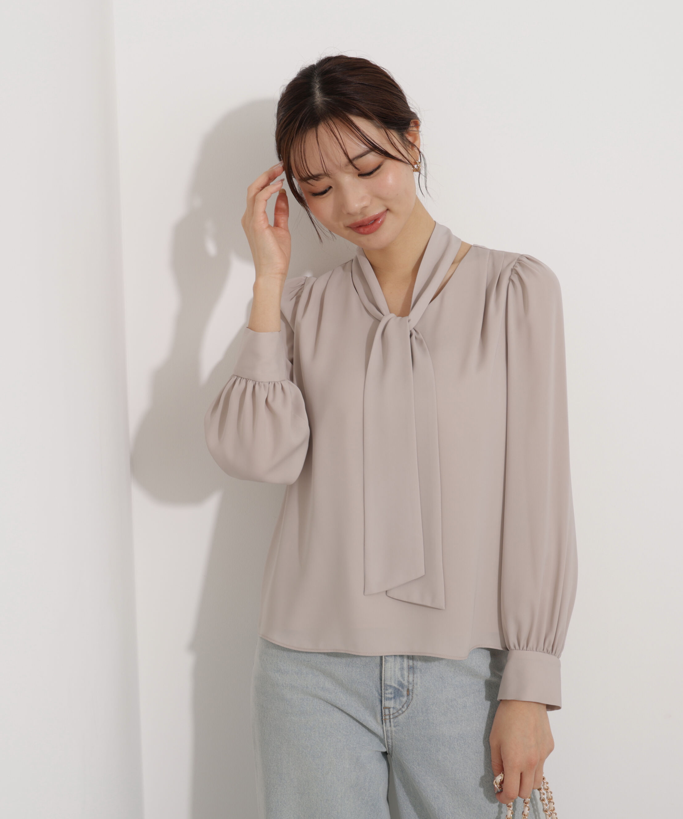 PROPORTION BODY DRESSING「＜ウォッシャブル＞2wayリボンタック付きブラウス」|シャツ・ブラウス|