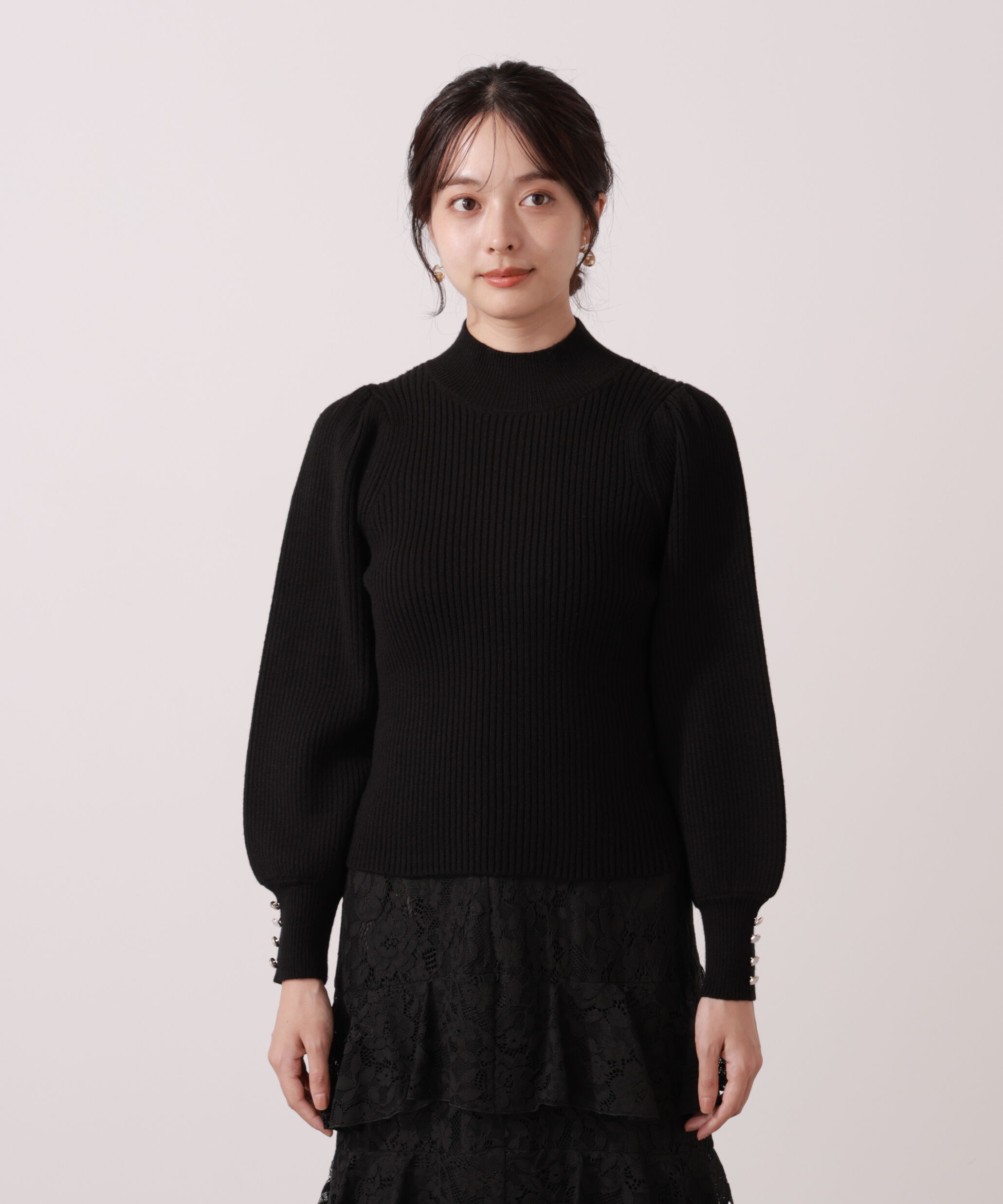 PROPORTION BODY DRESSING「＜ハンドウォッシャブル＞ハイネックボリュームスリーブニット 25AW」|ニット・セーター|