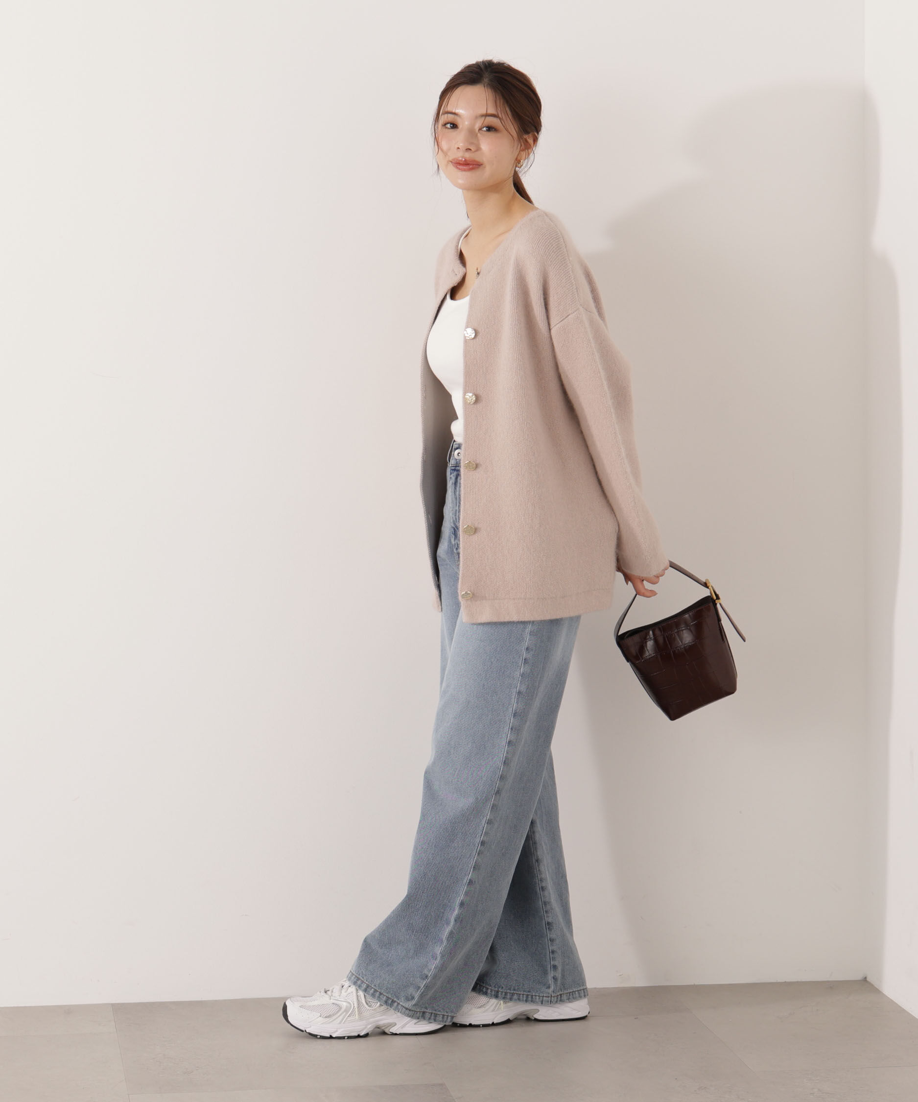 PROPORTION BODY DRESSING「FOX混ダブルフェイスニットカーディガン 25AW」|カーディガン|