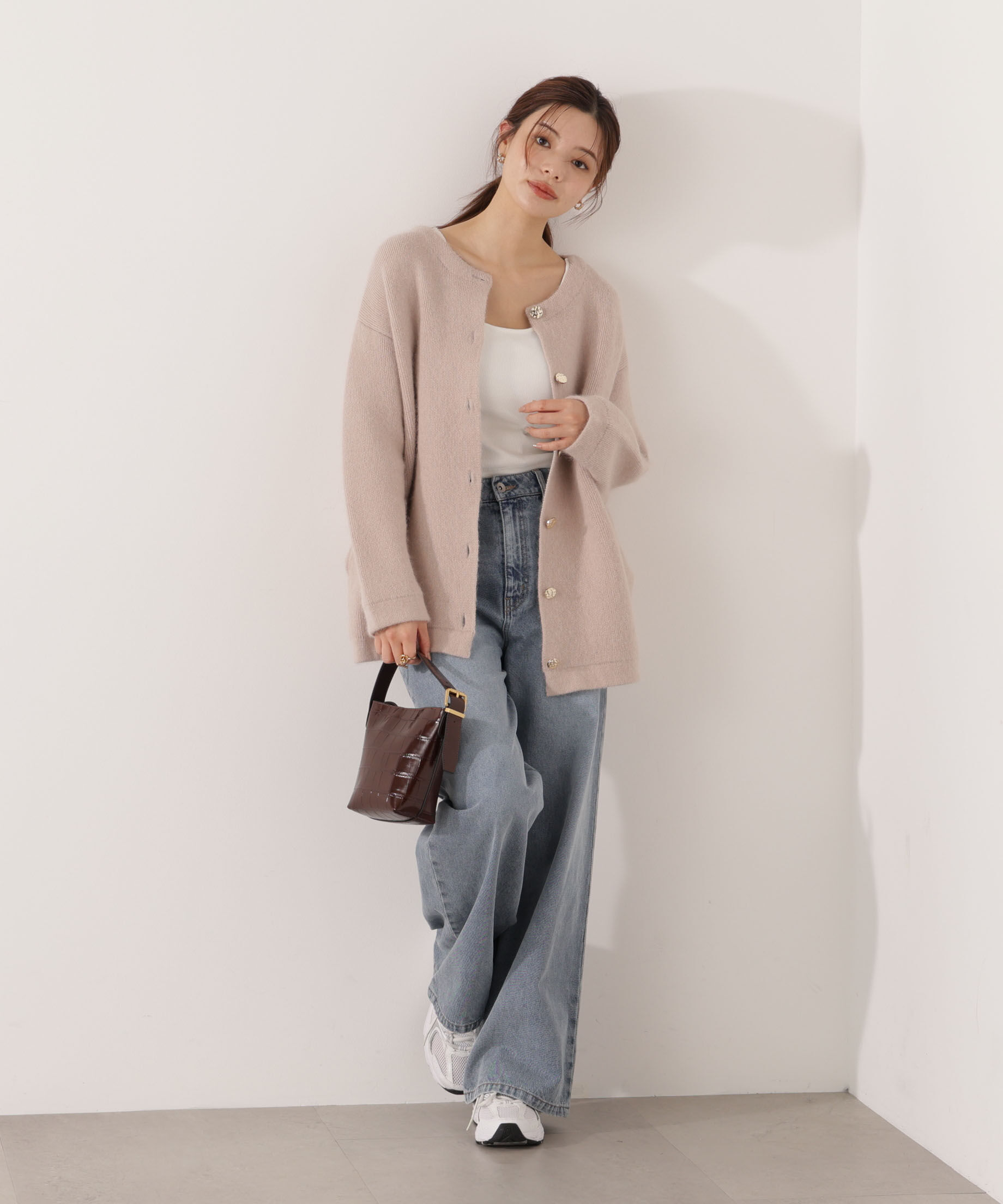 PROPORTION BODY DRESSING「FOX混ダブルフェイスニットカーディガン 25AW」|カーディガン|