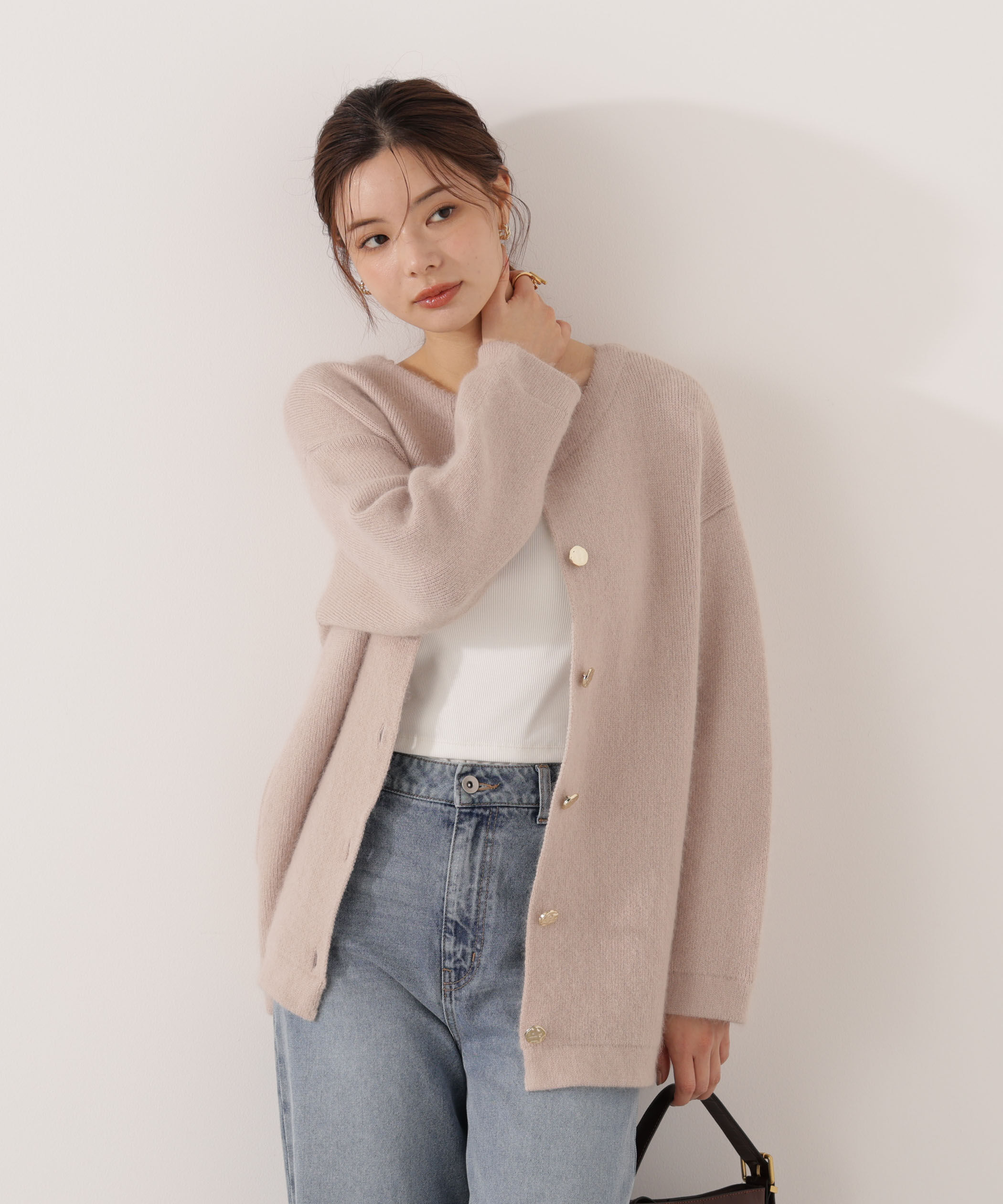 PROPORTION BODY DRESSING「FOX混ダブルフェイスニットカーディガン 25AW」|カーディガン|