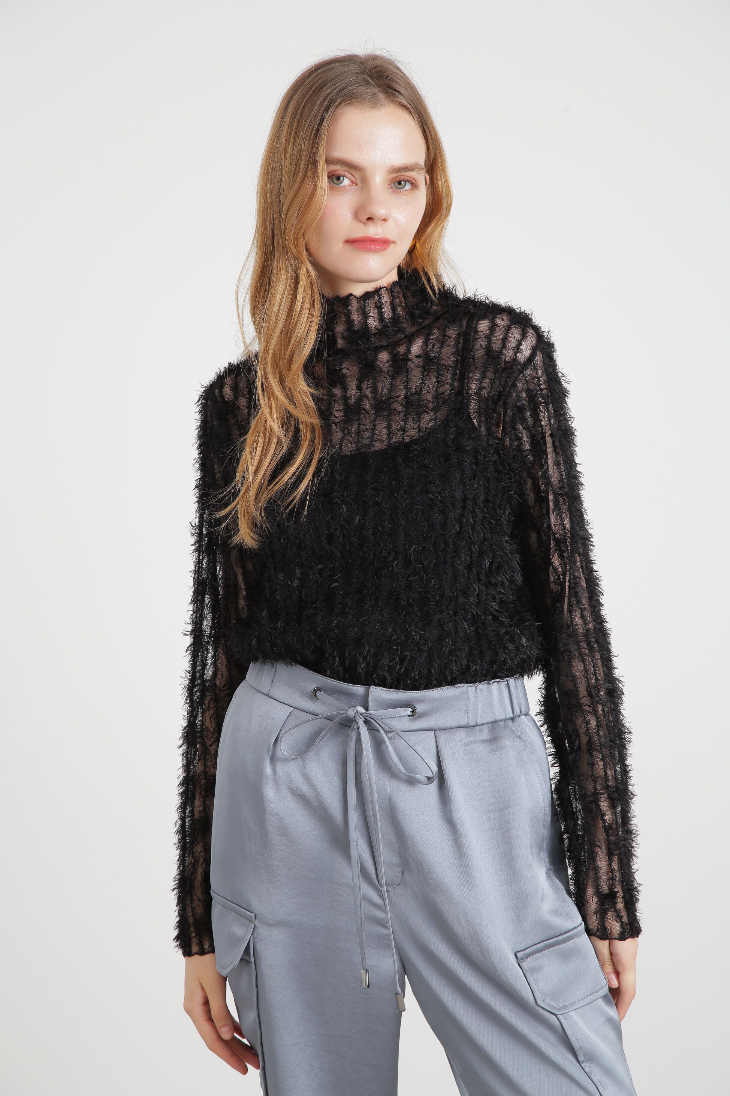  「◆フェザーチュールカットソー」|Tシャツ・カットソー|ブラック