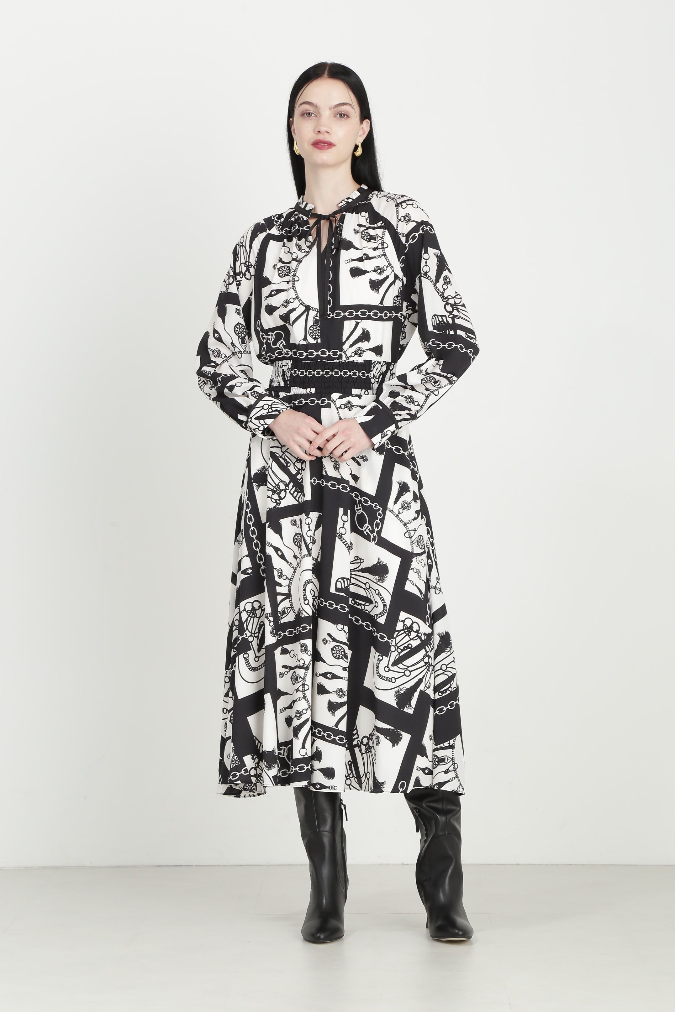  「◆コントラストプリントワンピース」|ワンピース|