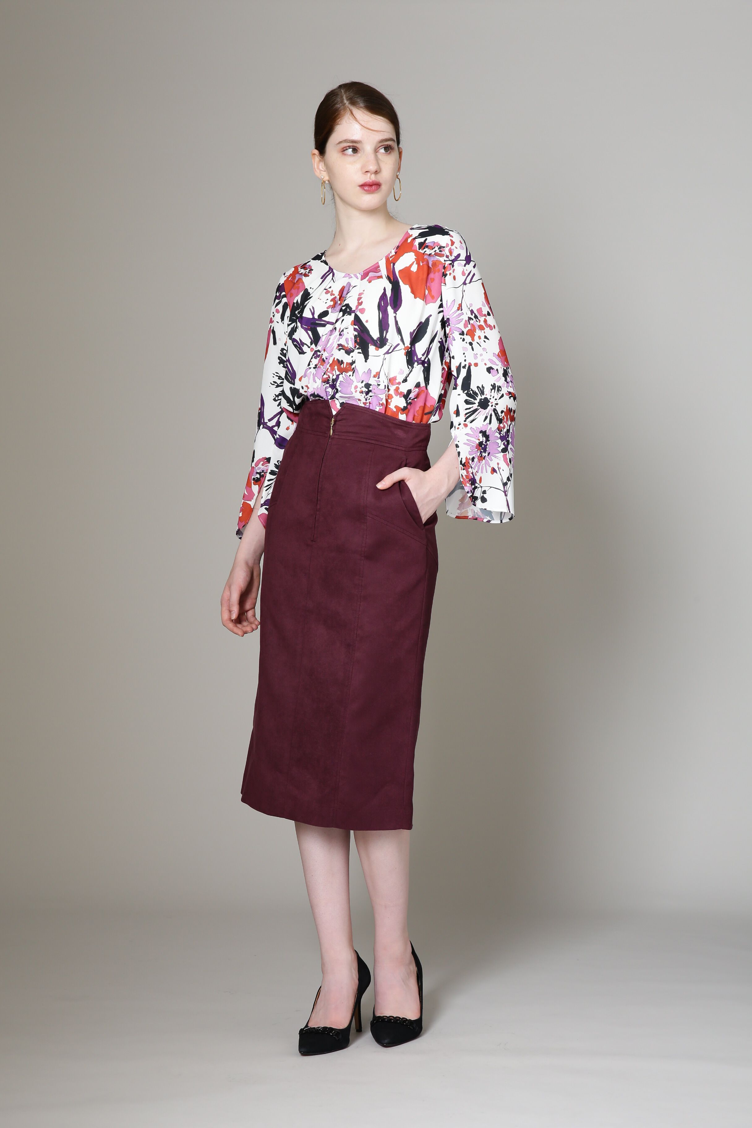  「[WEB限定商品] [URBAN PRECIOUS] ブラッシュフラワープリントブラウス」|シャツ・ブラウス|